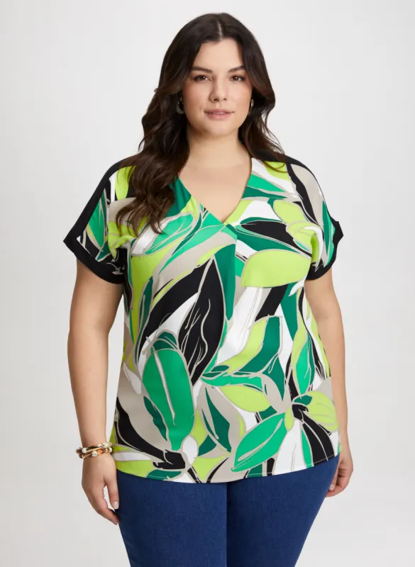 Joseph Ribkoff - Leaf Print Popover Blouse sold by Laura