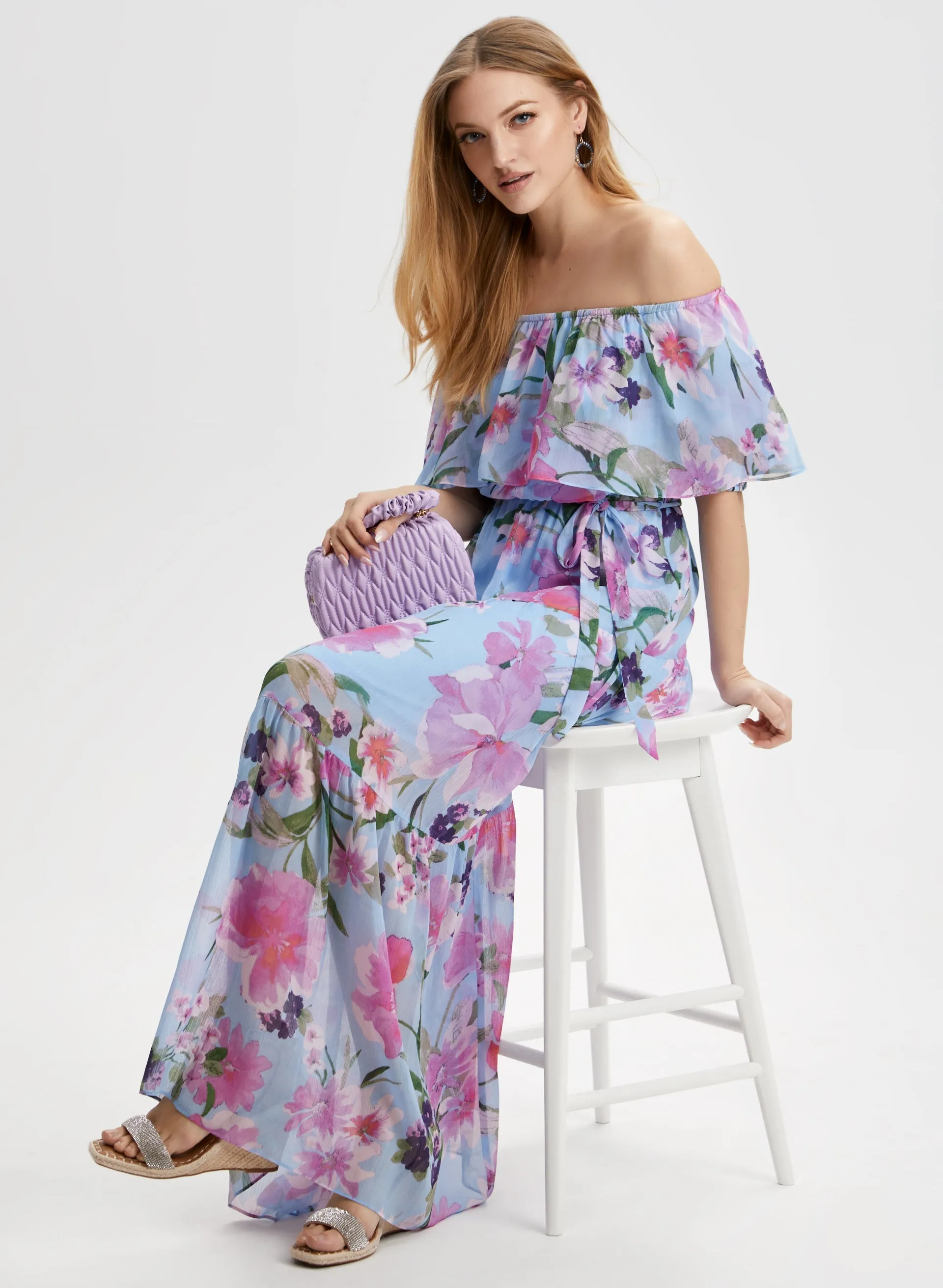 Off-the-Shoulder Floral Print Dress sold by Laura product image thumbnail 3
