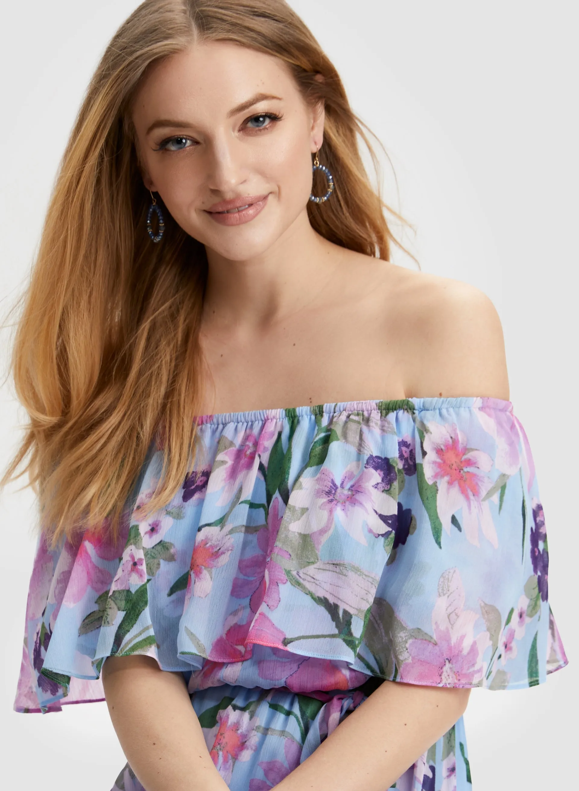 Off-the-Shoulder Floral Print Dress sold by Laura product image thumbnail 4