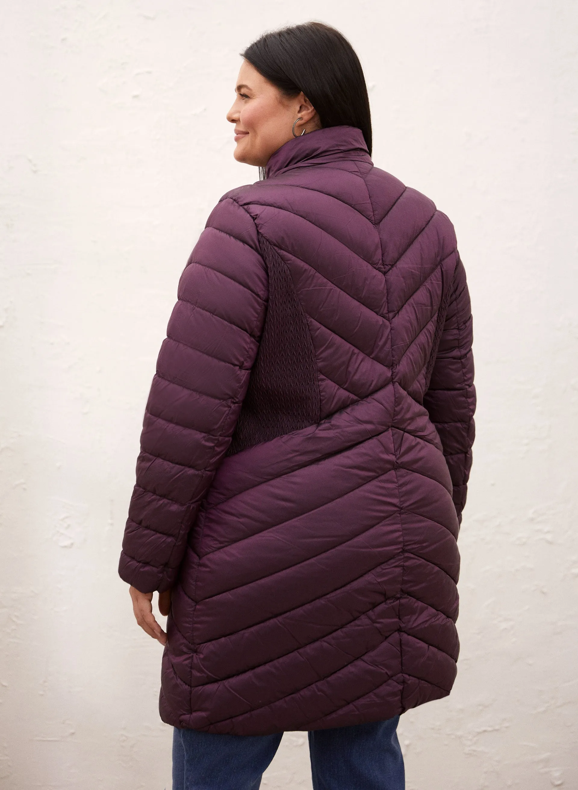 Vegan Down Chevron Quilted Coat sold by Laura product image thumbnail 2