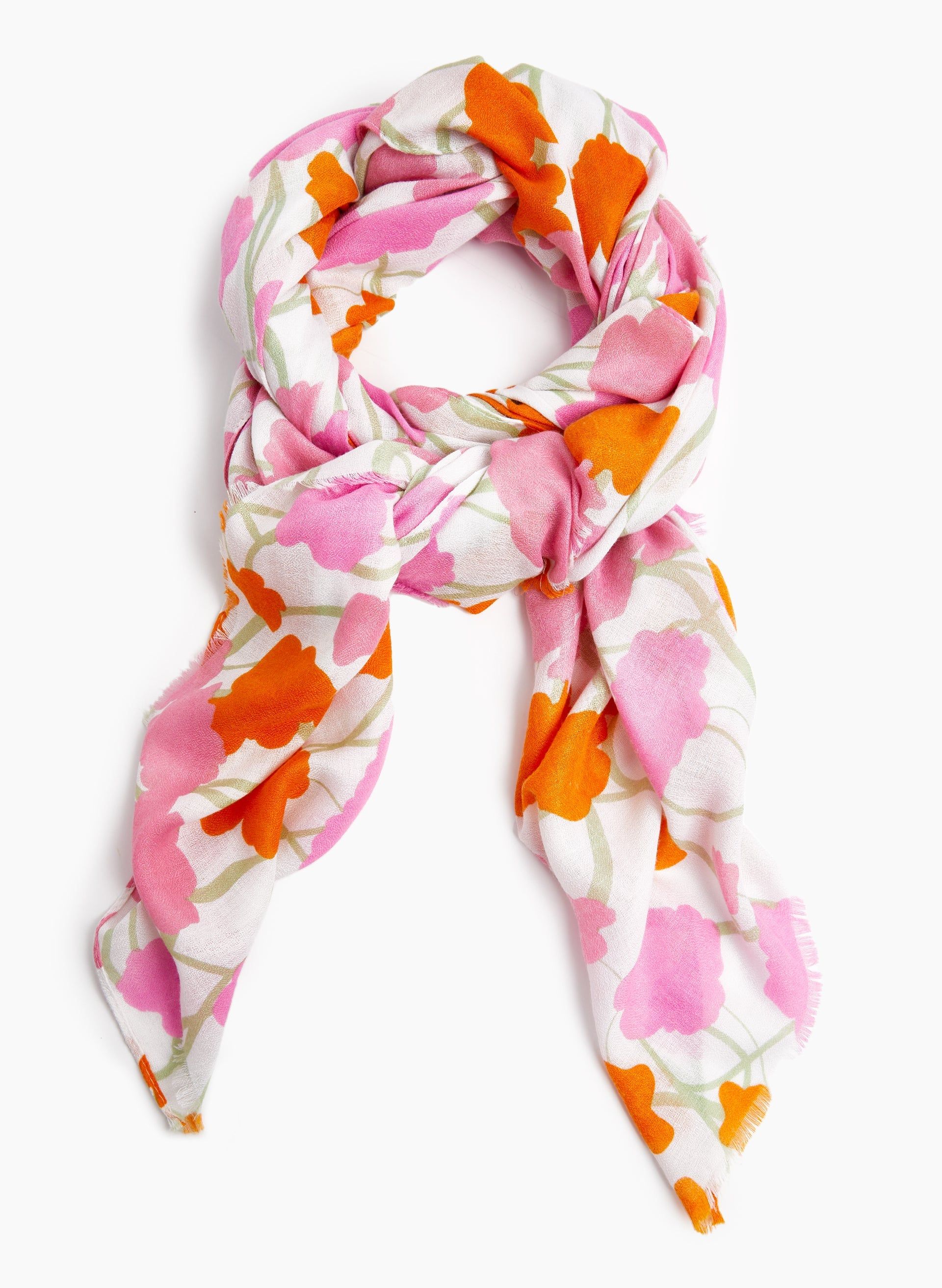 Two Tone Floral Motif Scarf sold by Laura