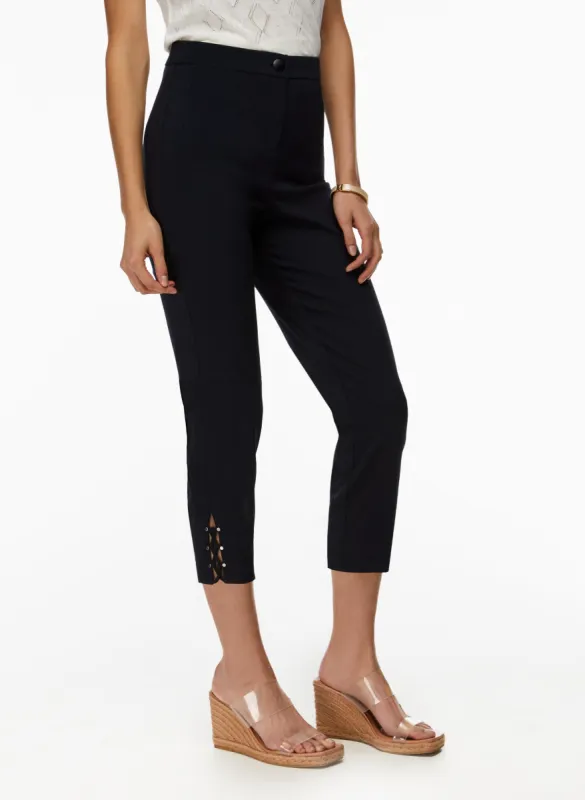 Lace-Up Detail Capri Pants sold by Laura