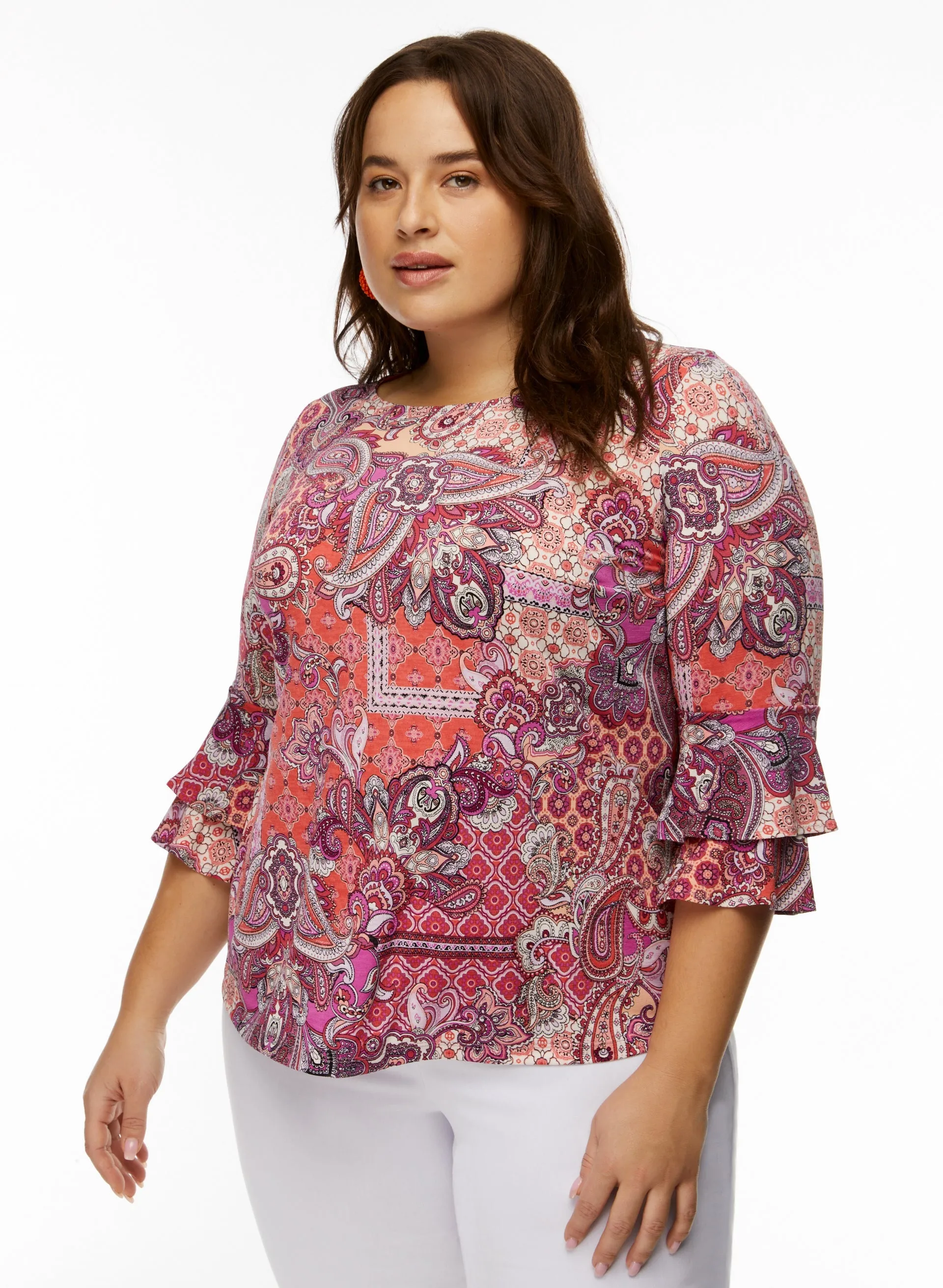 Paisley Print Ruffle Top sold by Laura product image thumbnail 5