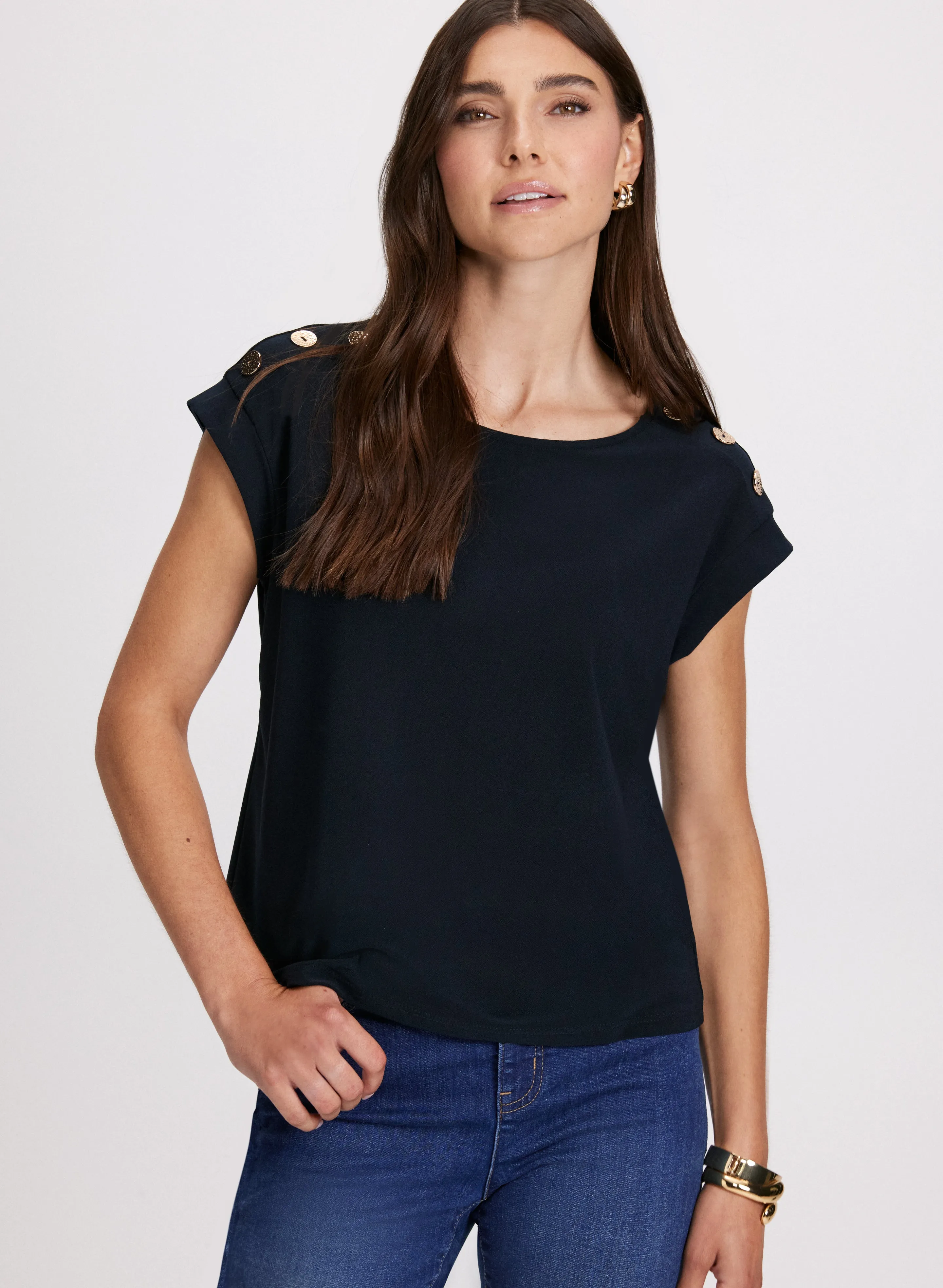 Button Shoulder Detail Top sold by Laura product image thumbnail 5