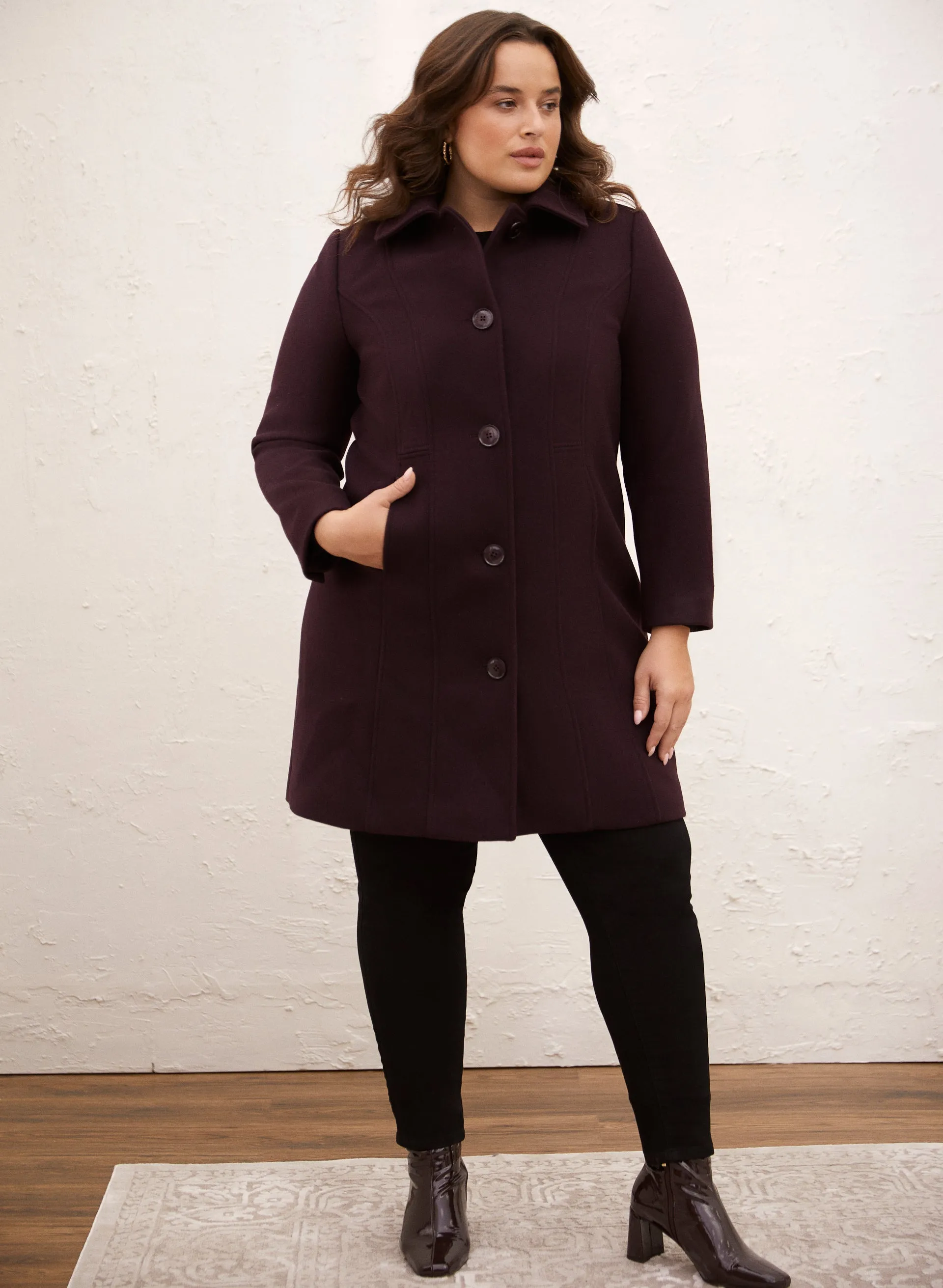 Stretch Wool Blend Coat sold by Laura product image thumbnail 3