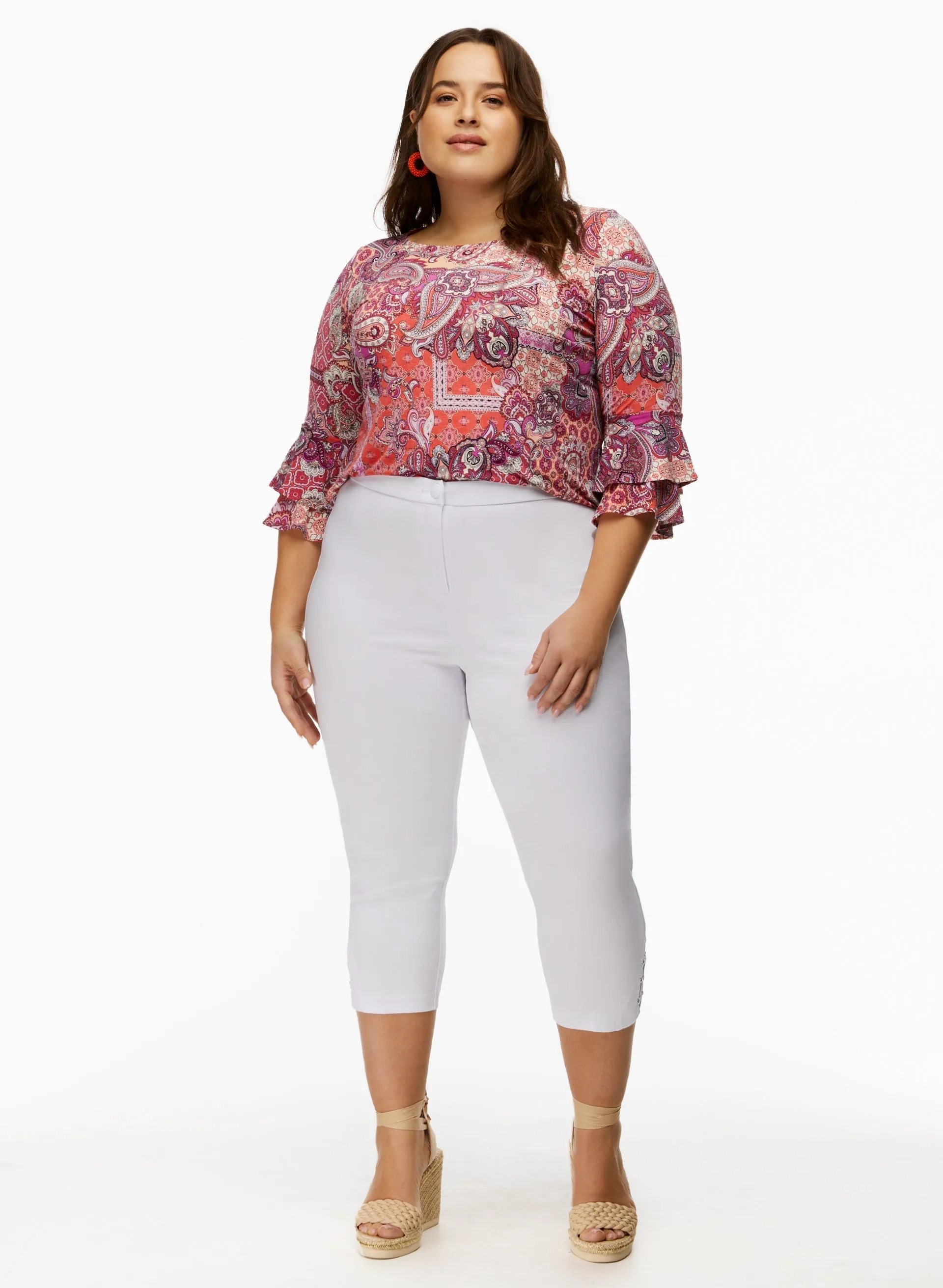 Paisley Print Ruffle Top sold by Laura product image thumbnail 3