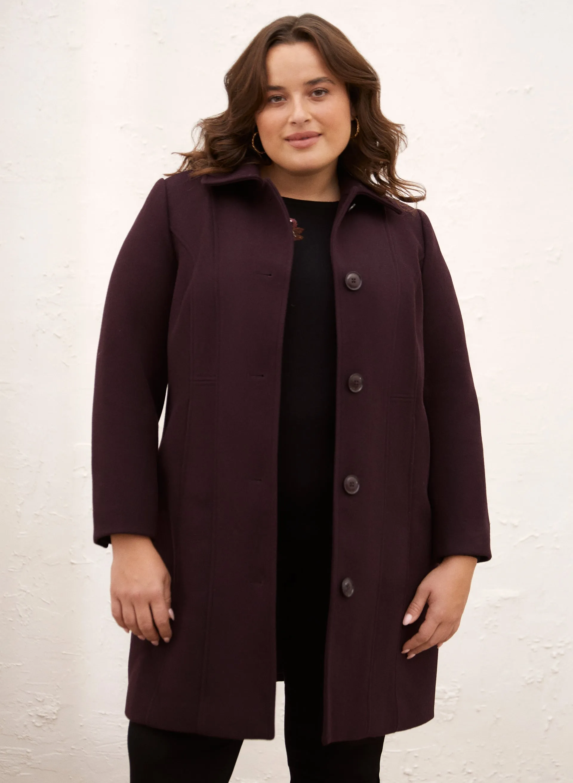 Stretch Wool Blend Coat sold by Laura