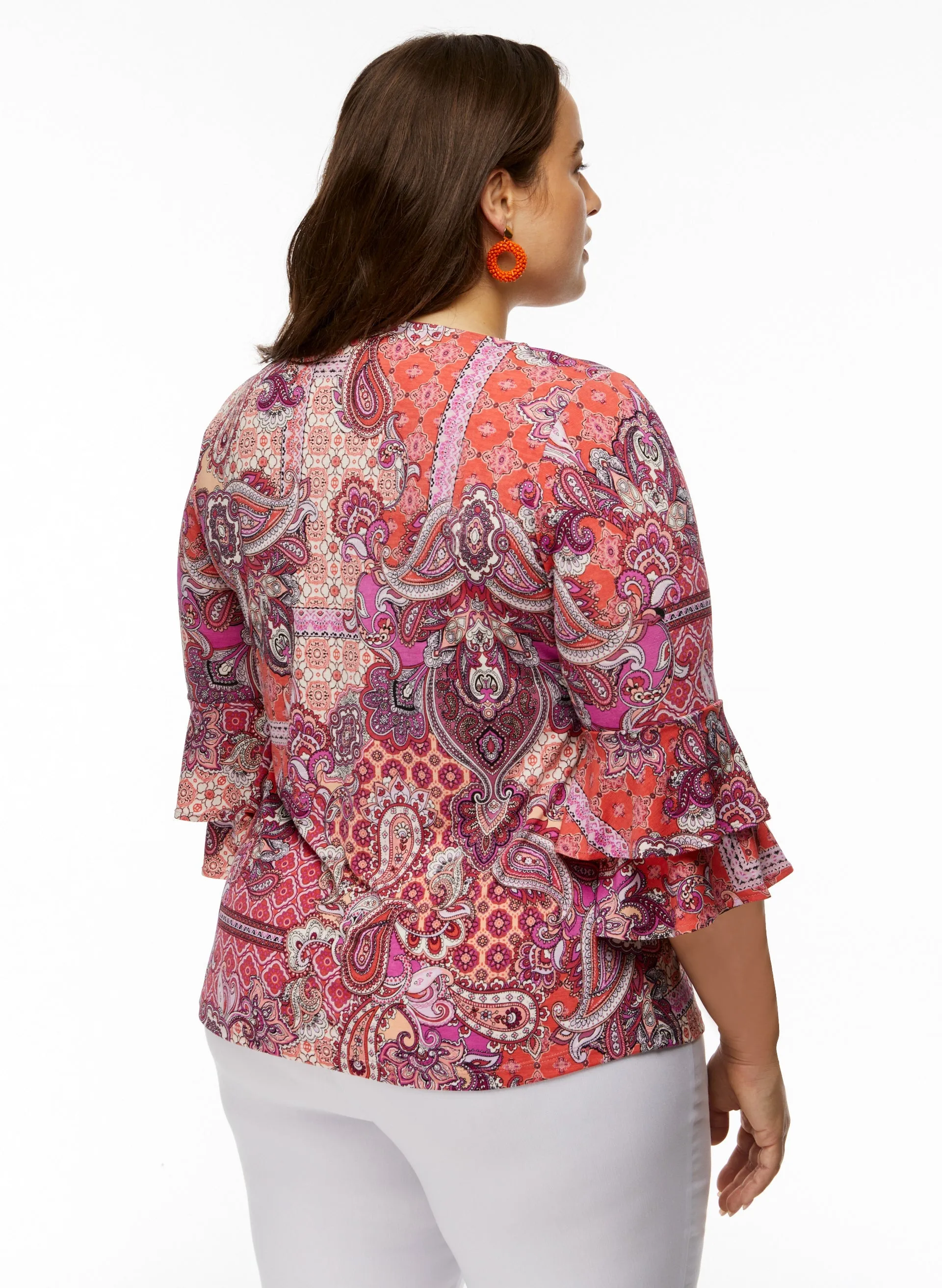 Paisley Print Ruffle Top sold by Laura product image thumbnail 4