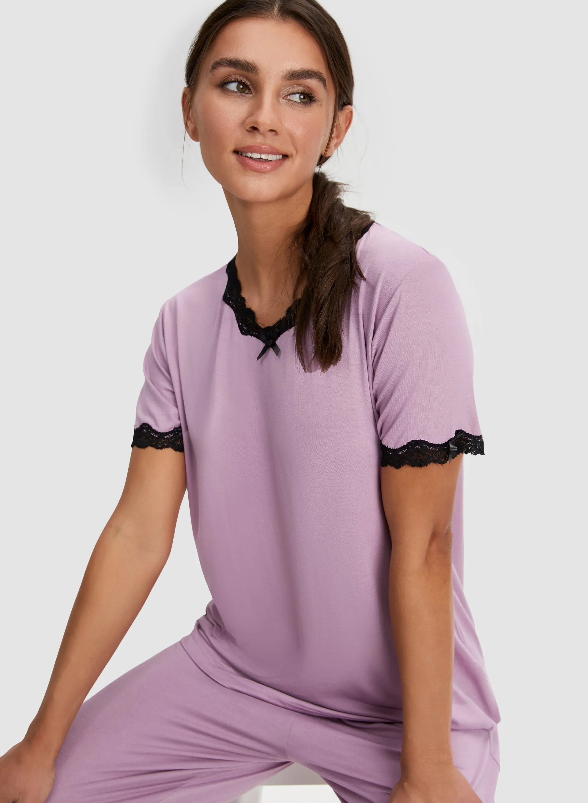 Lace Trim Pyjama Set sold by Laura product image thumbnail 3