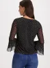 Polka Dot Ruffle Sleeve Top sold by Laura