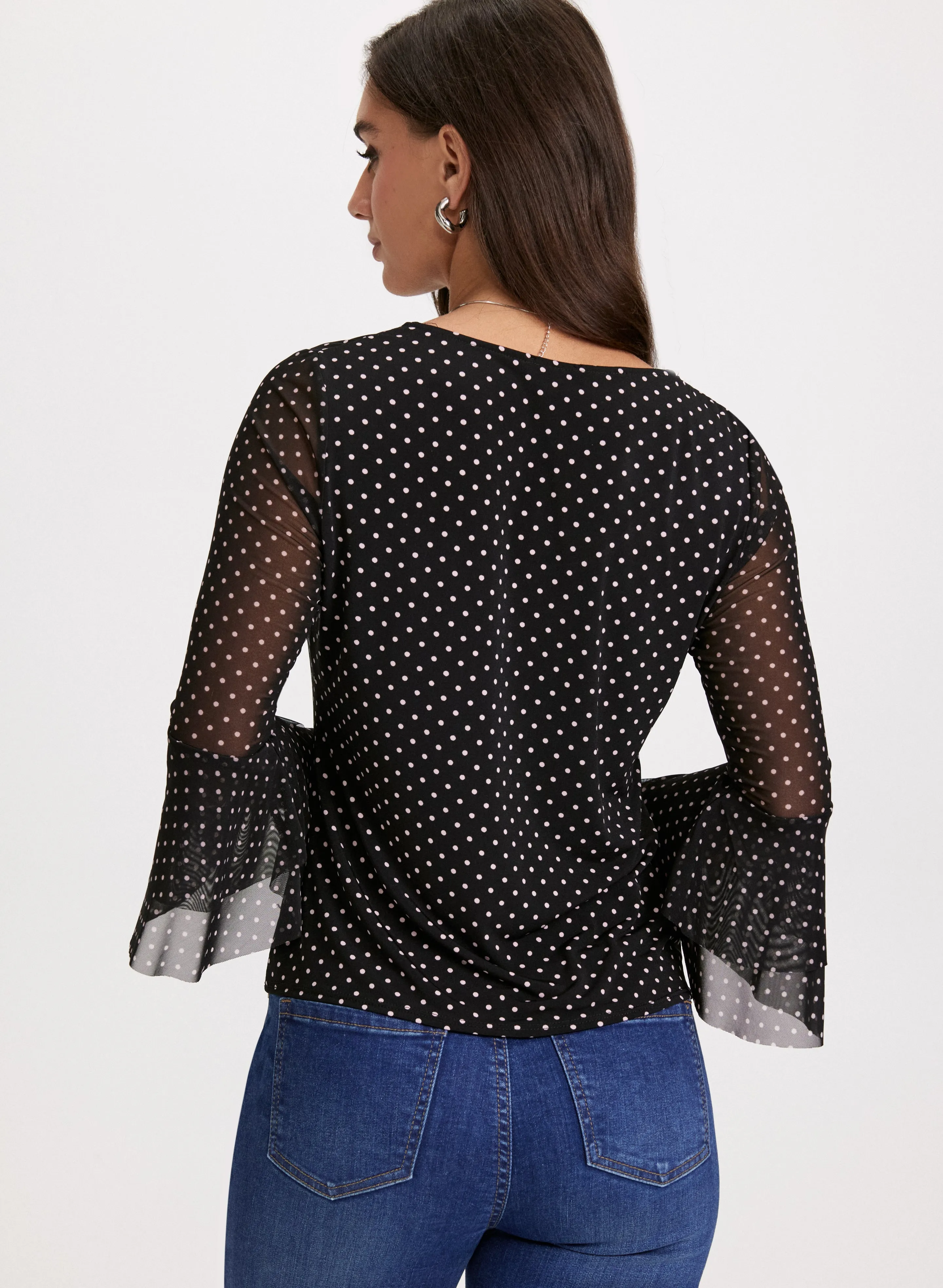 Polka Dot Ruffle Sleeve Top sold by Laura product image thumbnail 4