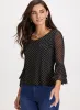 Polka Dot Ruffle Sleeve Top sold by Laura