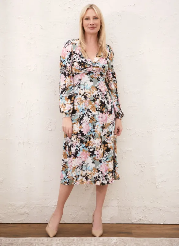 Floral Print V-Neck Dress sold by Laura