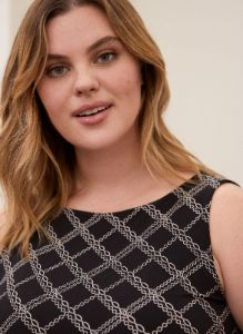 Sleeveless A-Line Chain Print Top sold by Laura