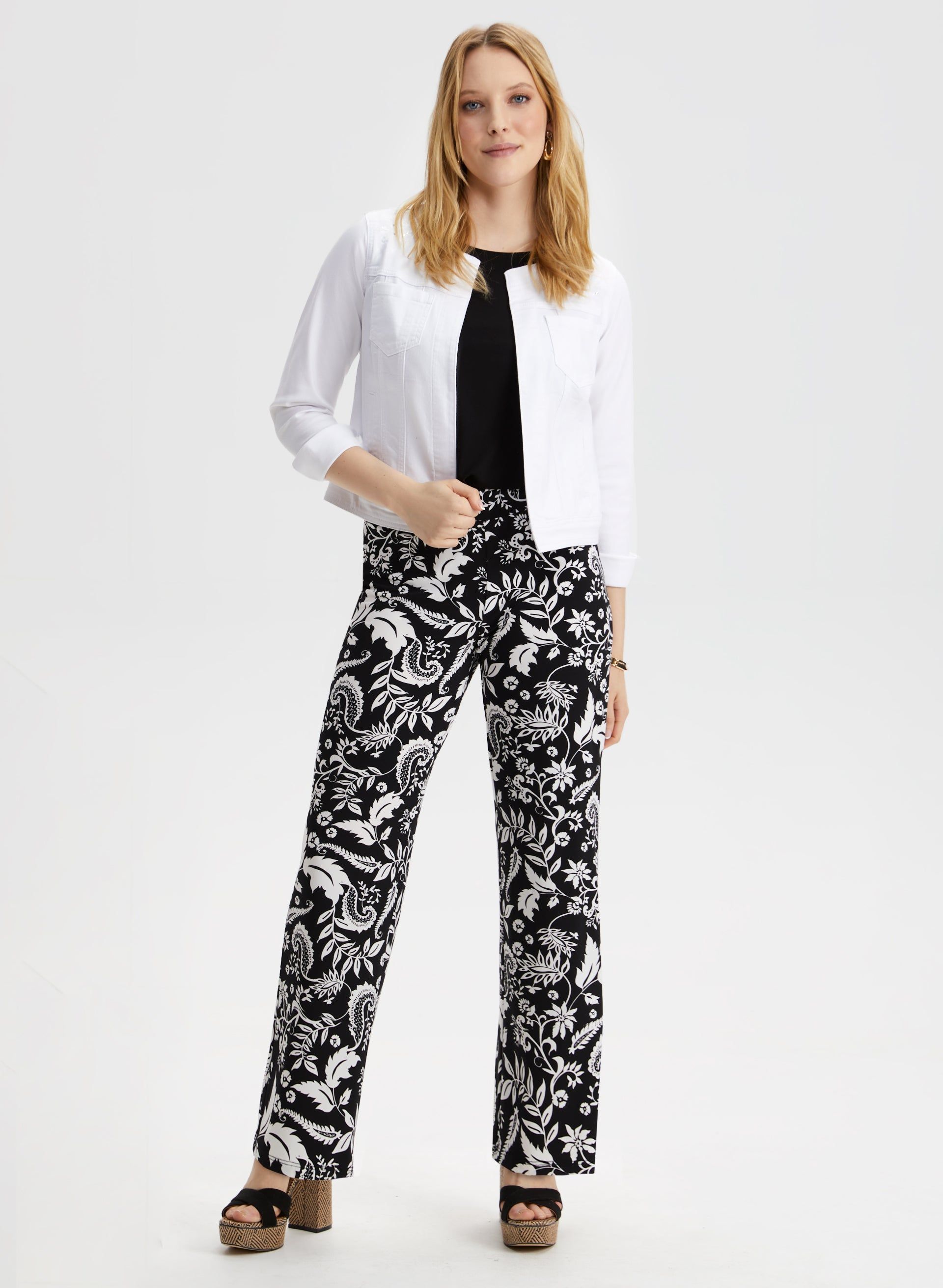 Paisley Print Pull-On Pants sold by Laura product image thumbnail 3