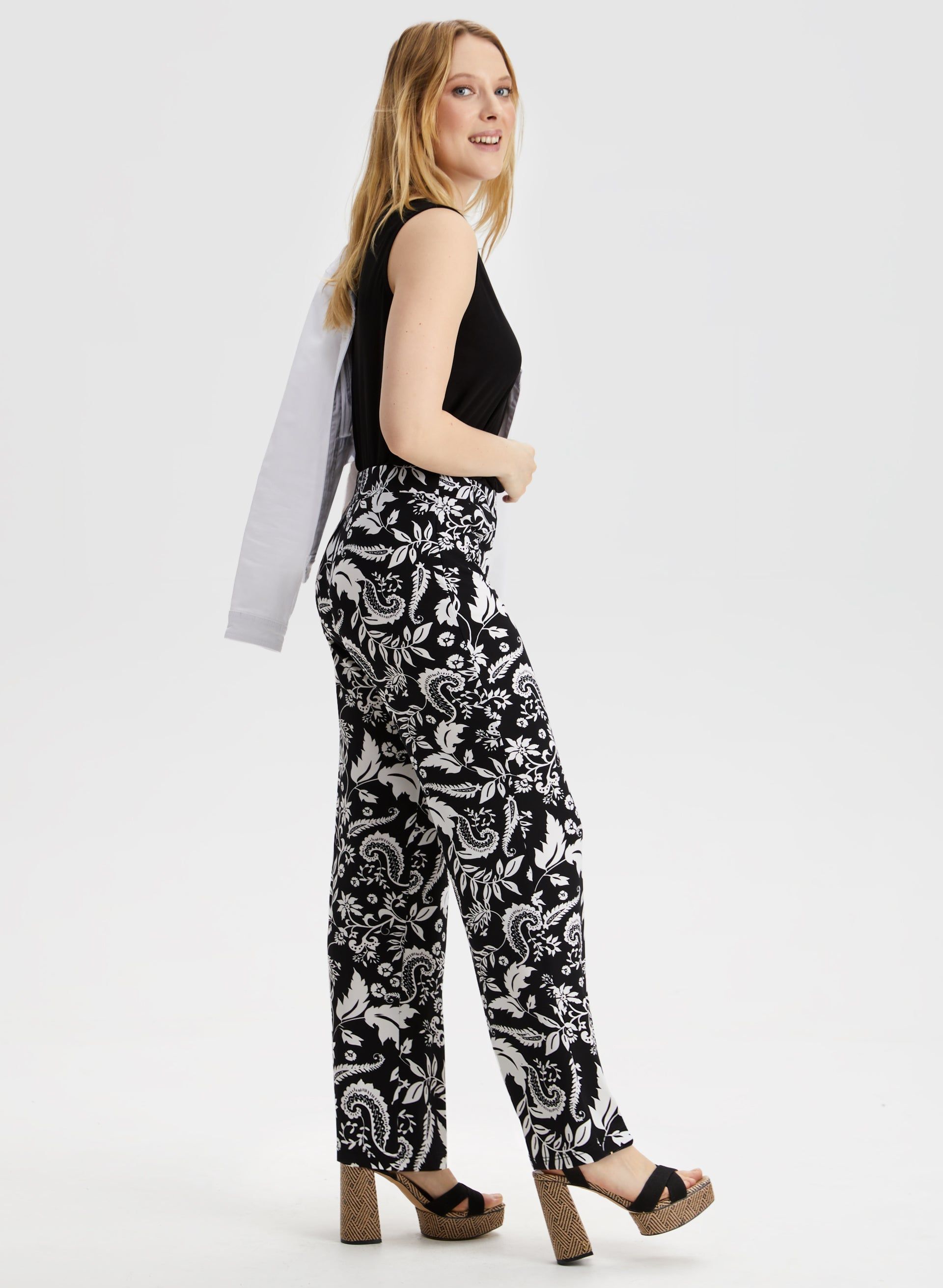 Paisley Print Pull-On Pants sold by Laura product image thumbnail 4