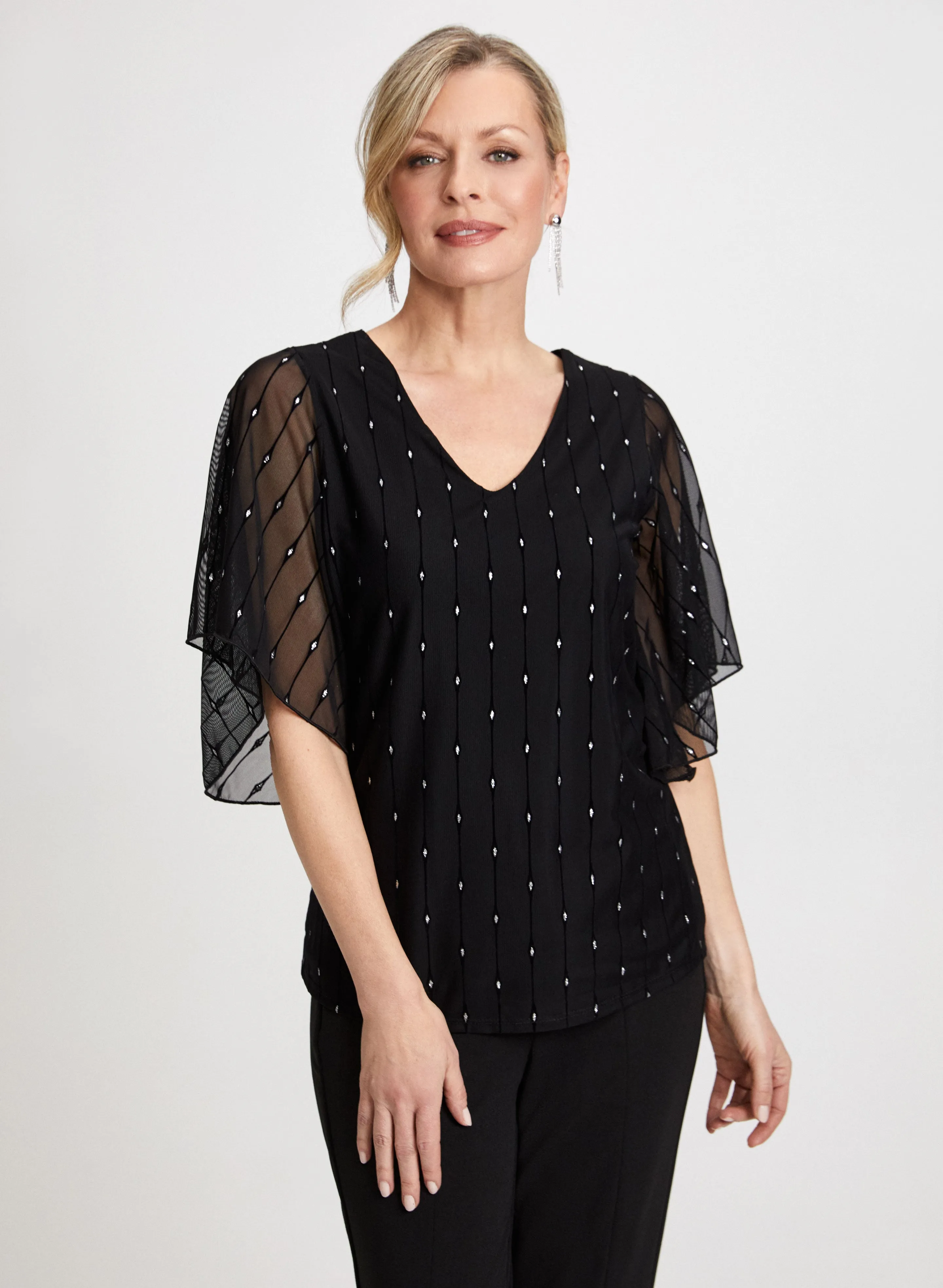 Stripe Motif Sequin Top sold by Laura product image thumbnail 2