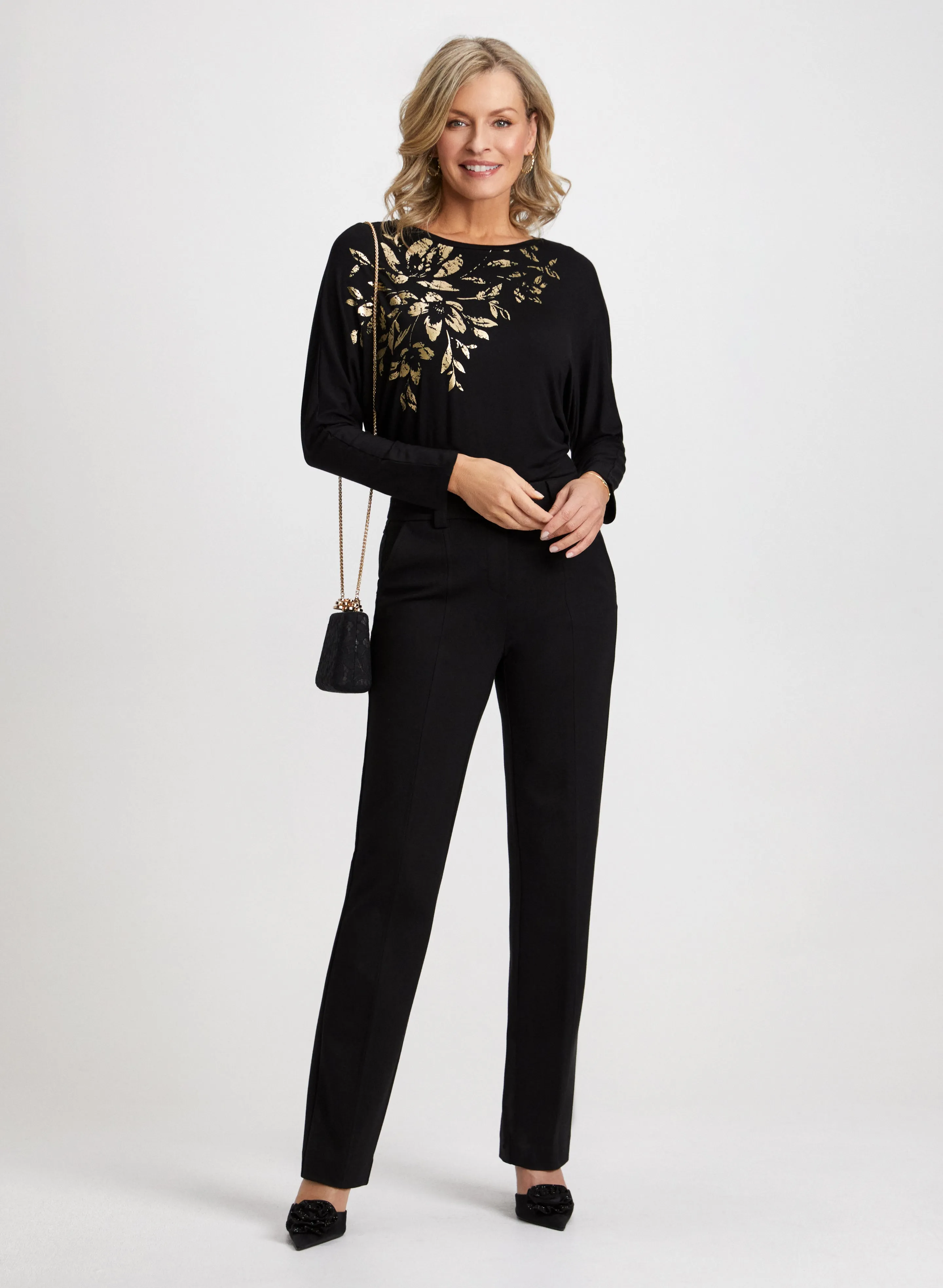 Foil Dolman Top & Straight Leg Pants sold by Laura