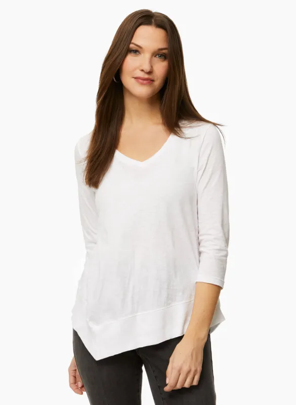Asymmetrical 3/4 Sleeve Top sold by Laura