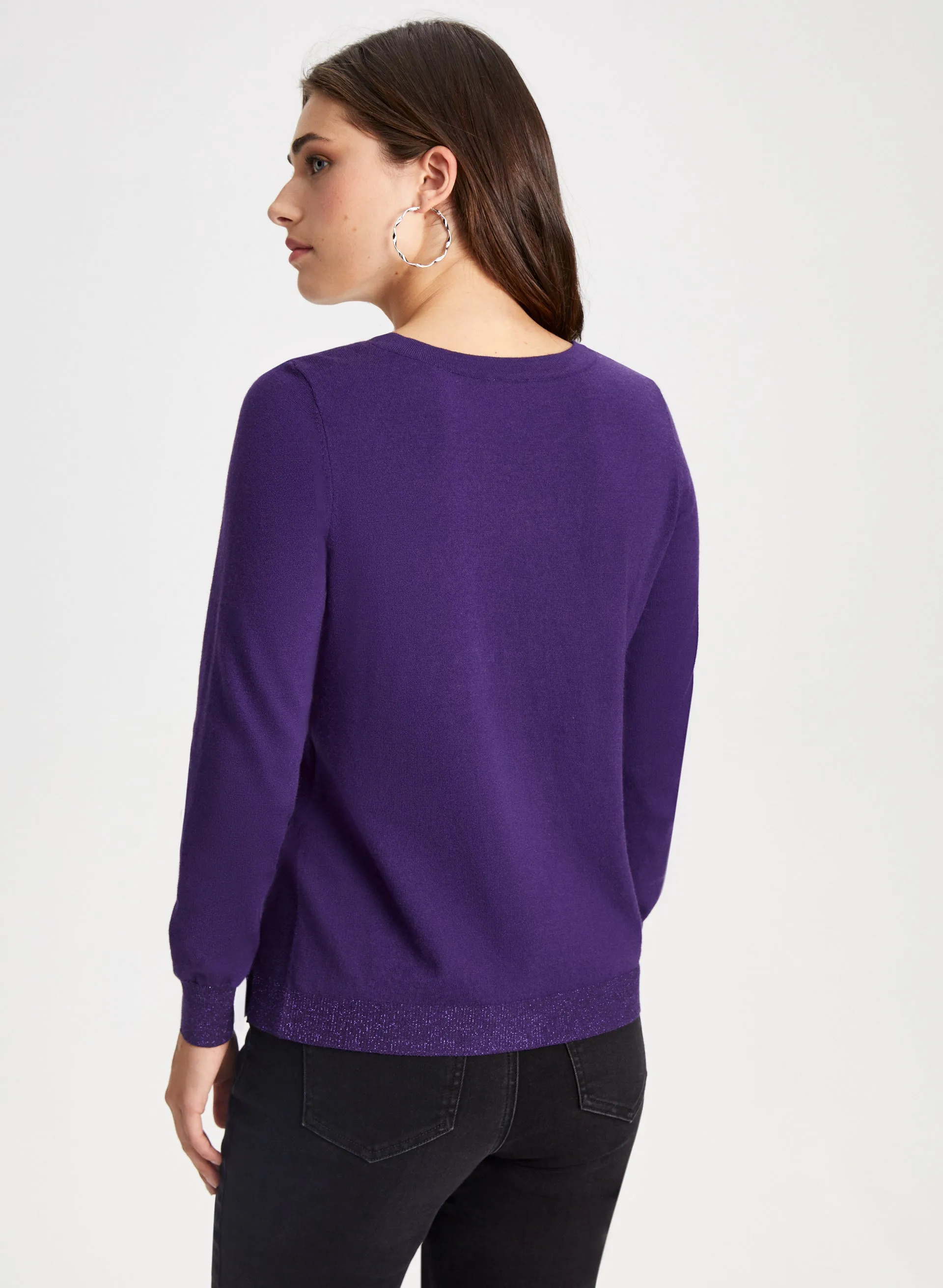 Glitter Trim Crew Neck Sweater sold by Laura product image thumbnail 4