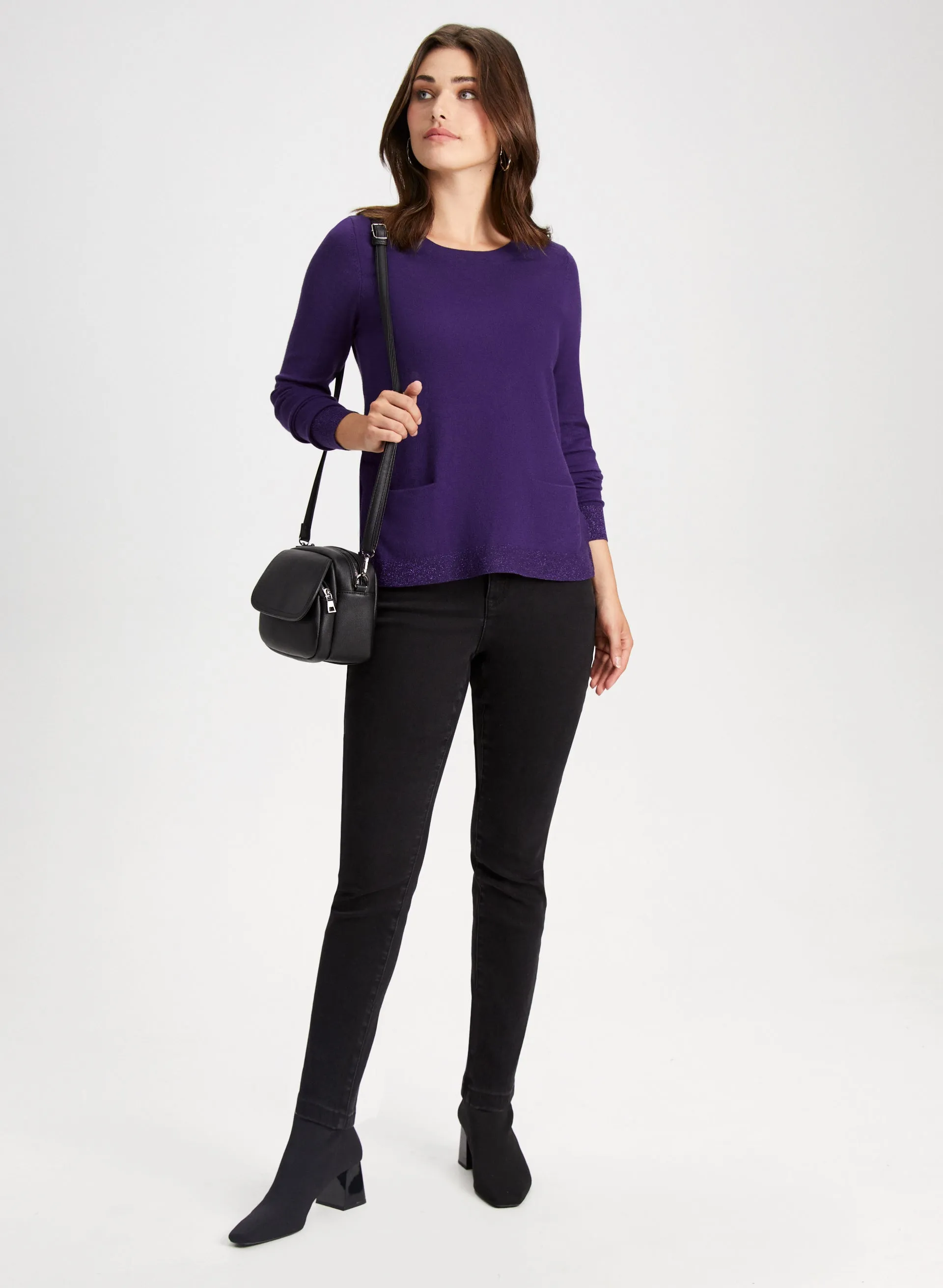 Glitter Trim Crew Neck Sweater sold by Laura product image thumbnail 3