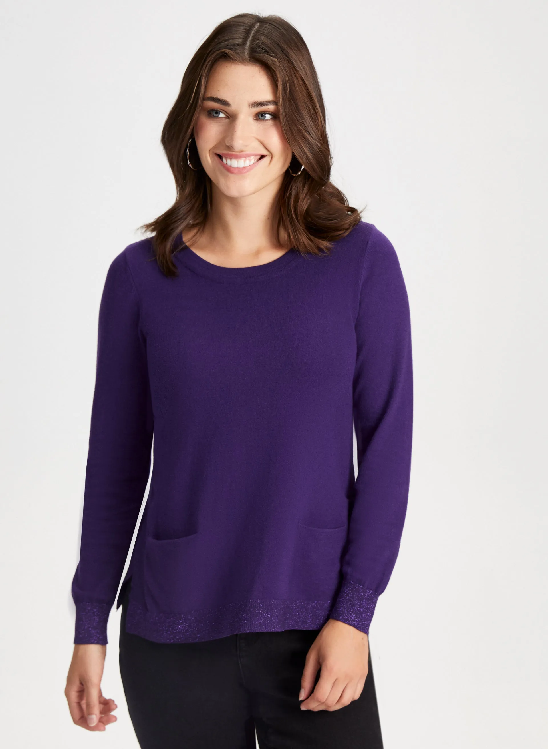 Glitter Trim Crew Neck Sweater sold by Laura product image thumbnail 2