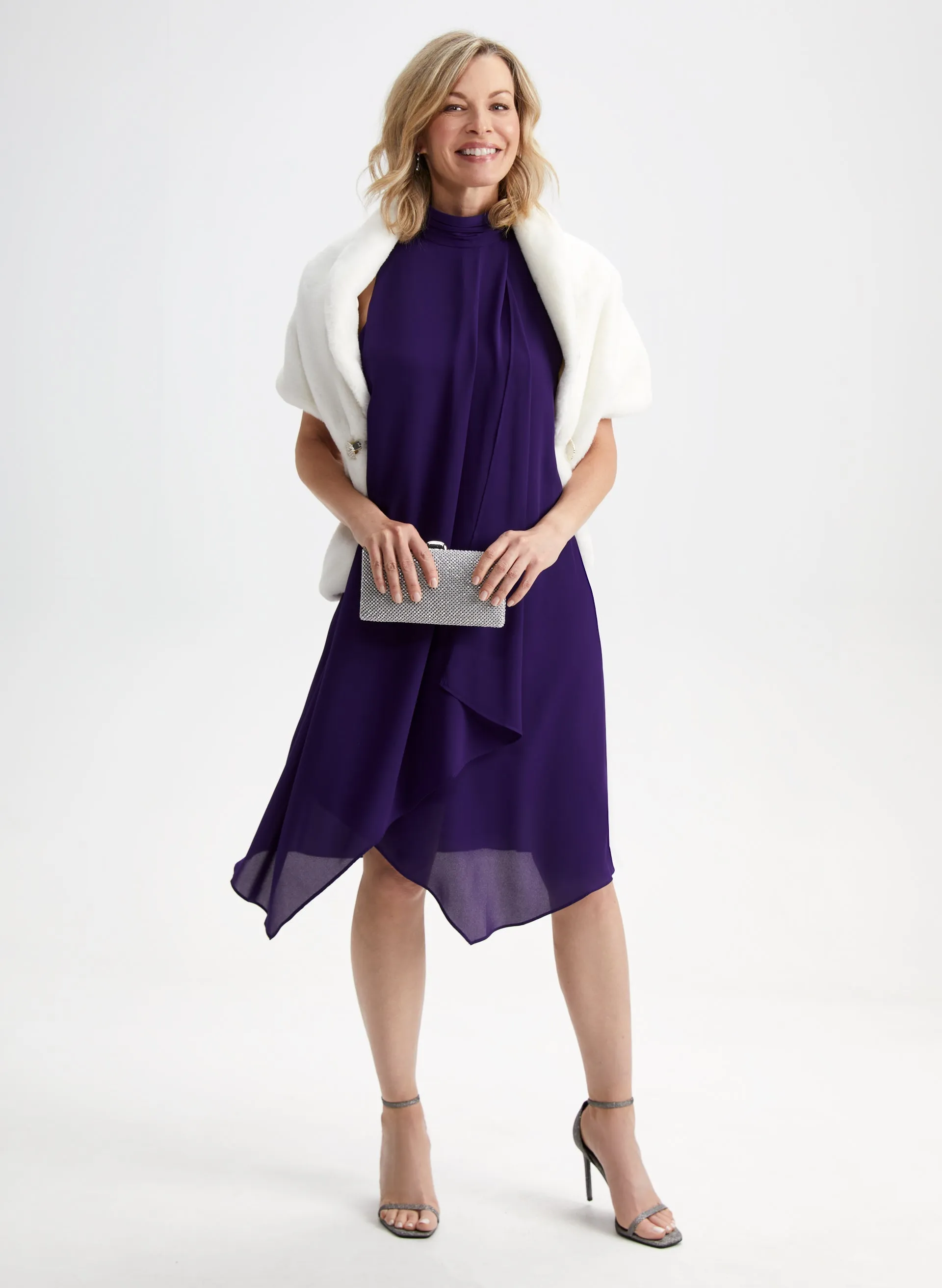 Rhinestone Clip Faux Fur Stole sold by Laura product image thumbnail 3