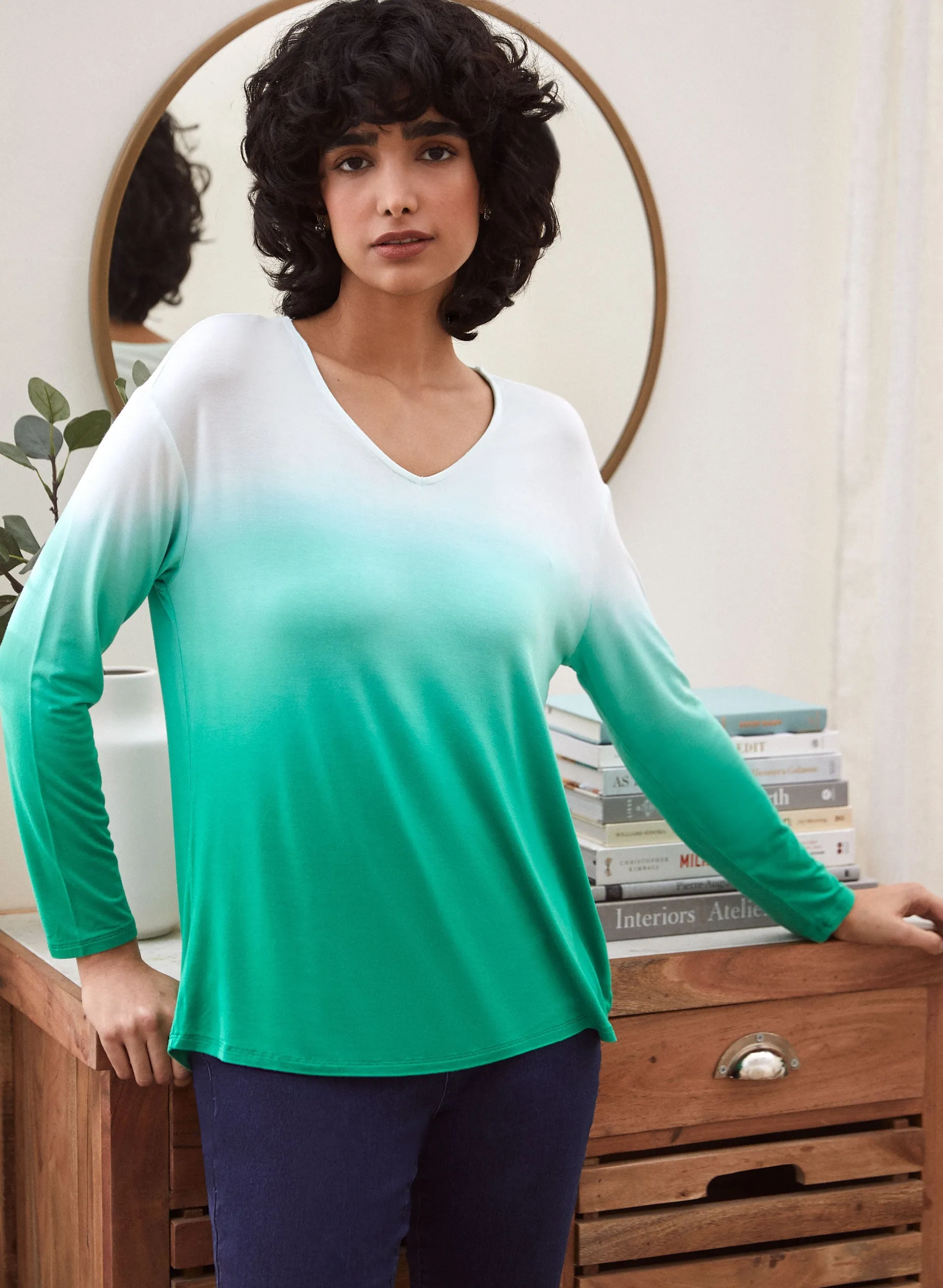 Ombré Long Sleeve Tee sold by Laura