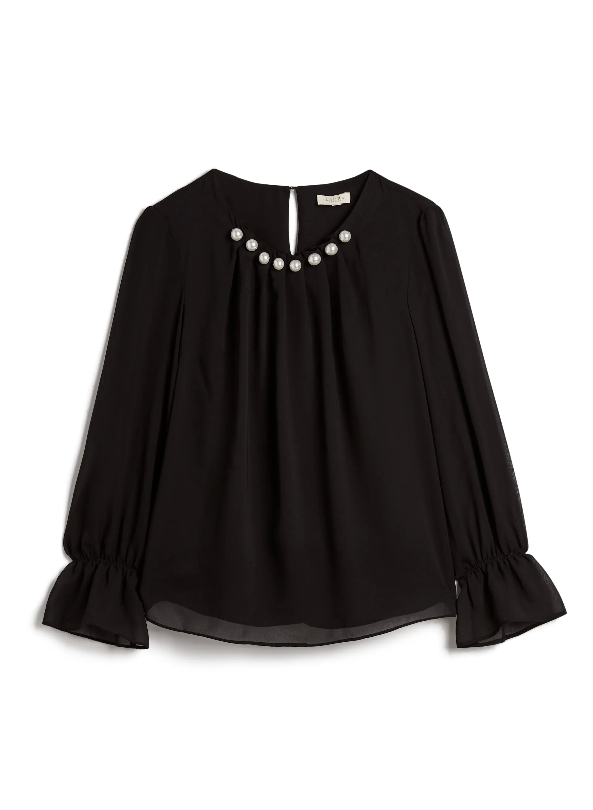 Pearl Detail Smocked Sleeve Blouse sold by Laura product image thumbnail 5