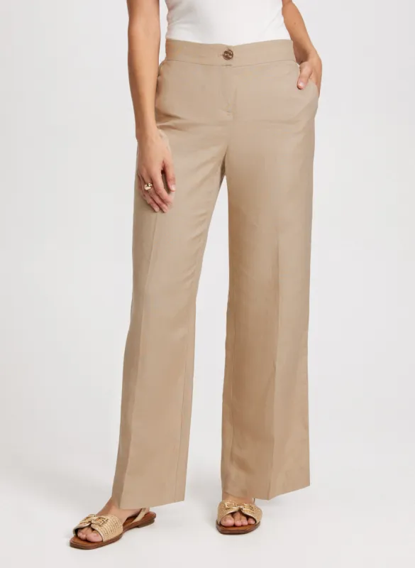 Modern Fit Linen-Blend Pants sold by Laura