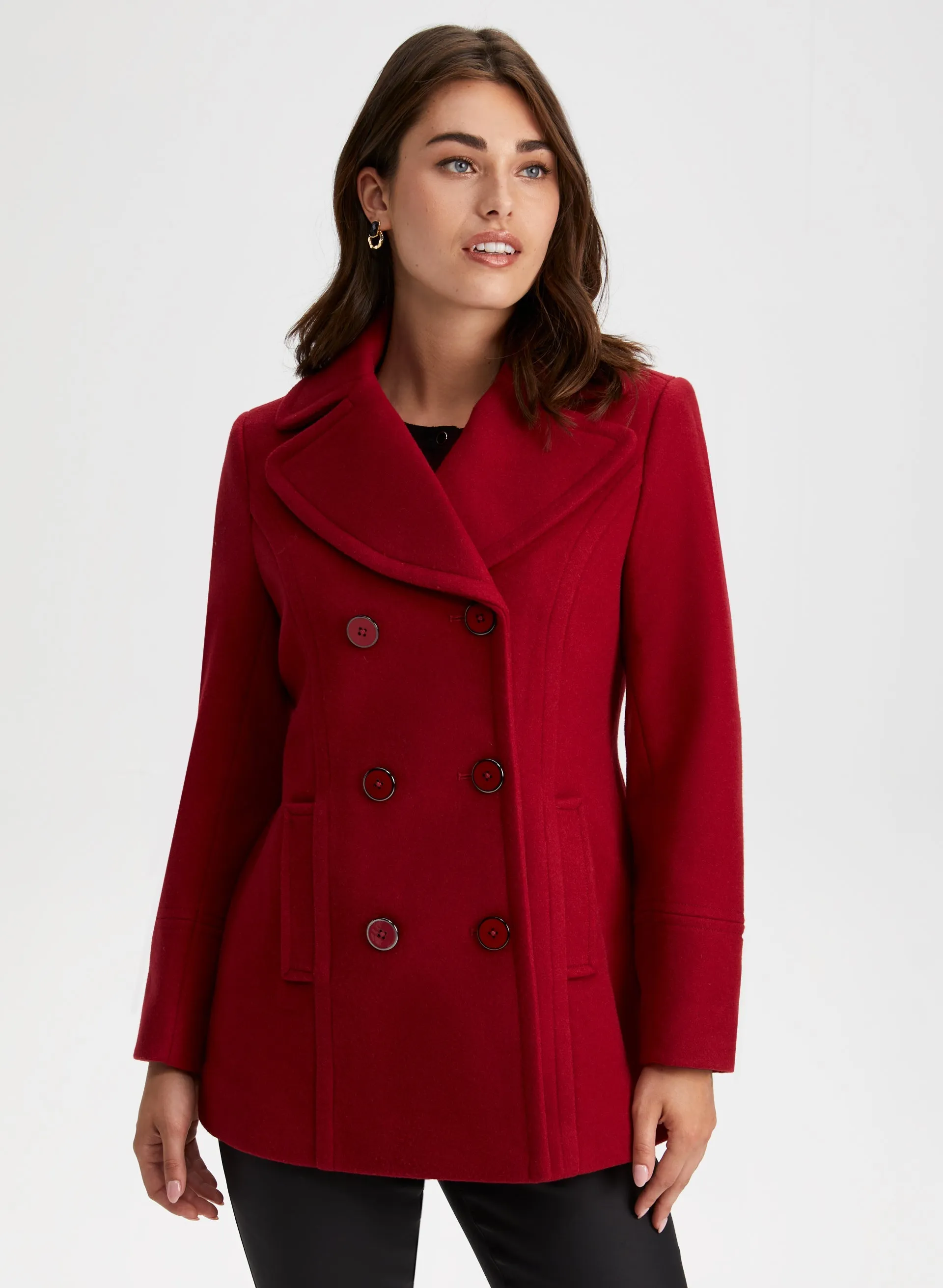 Button Front Wool Blend Coat sold by Laura