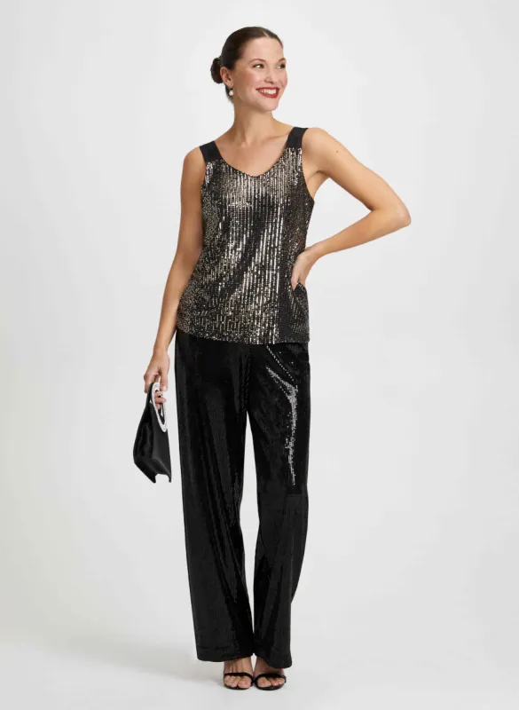 Sequin Cami & Wide Leg Pants sold by Laura