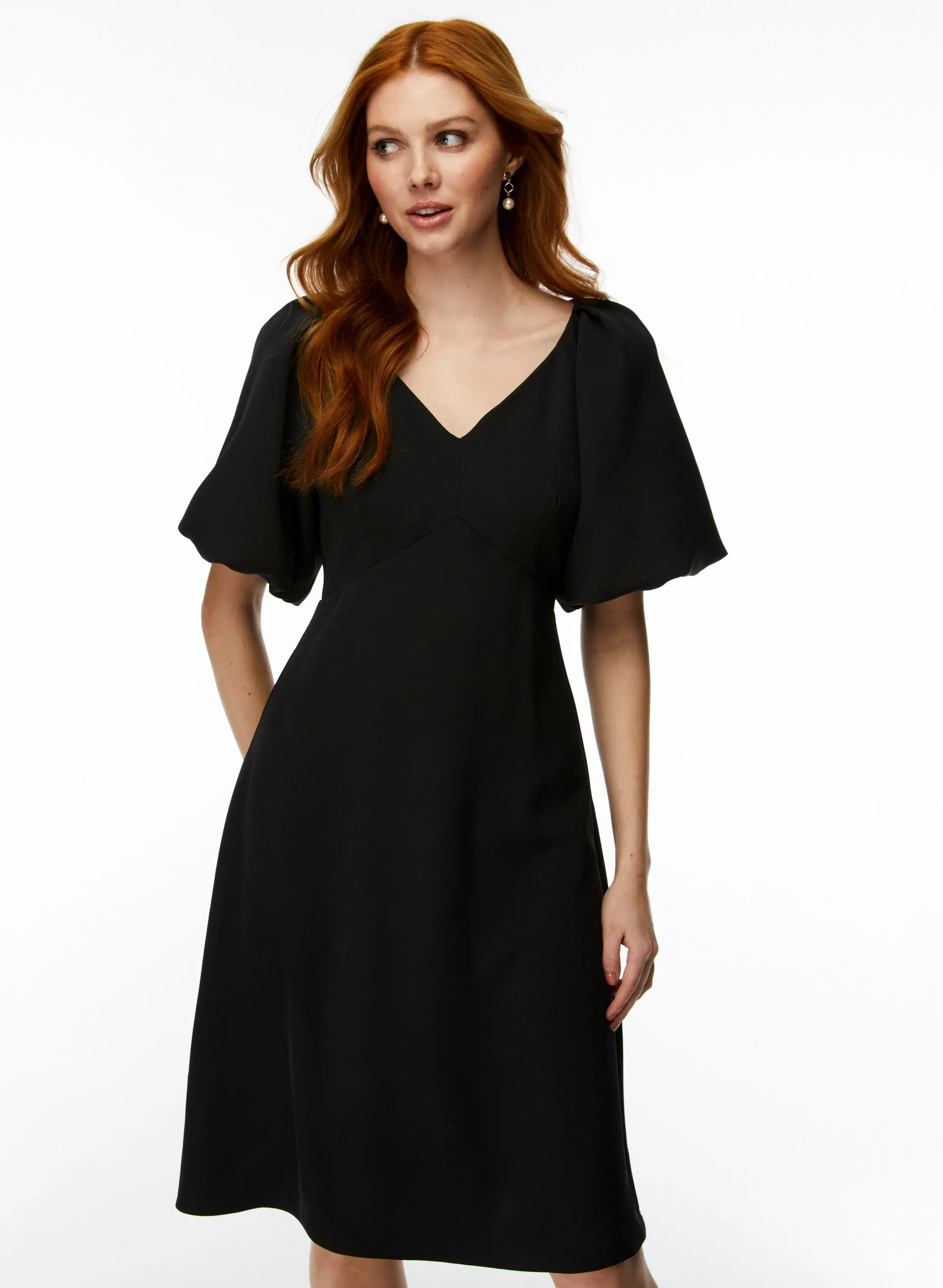 Puff Sleeve Fit & Flare Dress sold by Laura product image thumbnail 3