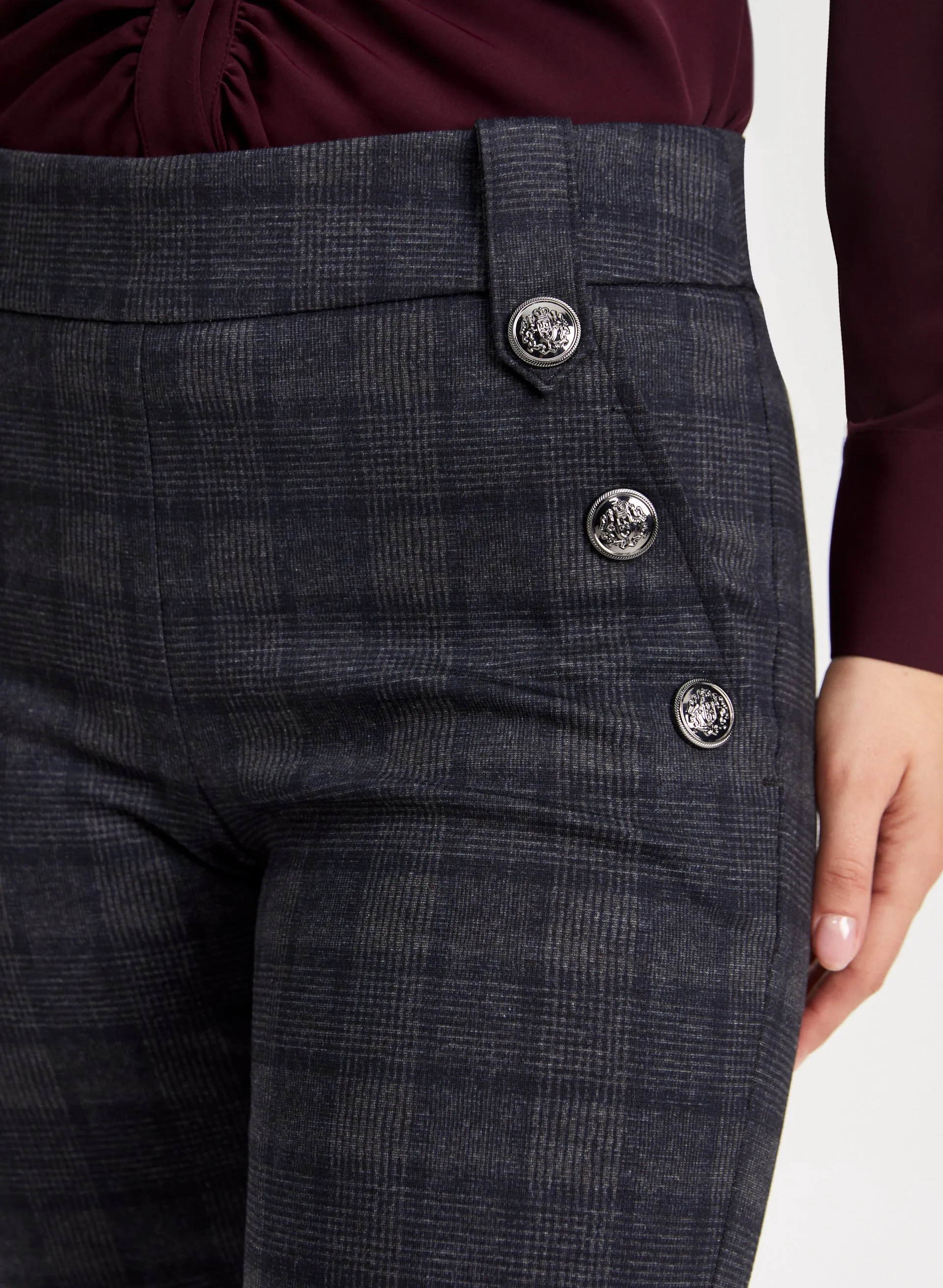 Slim Leg Checkered Pull-On Pants sold by Laura product image thumbnail 4