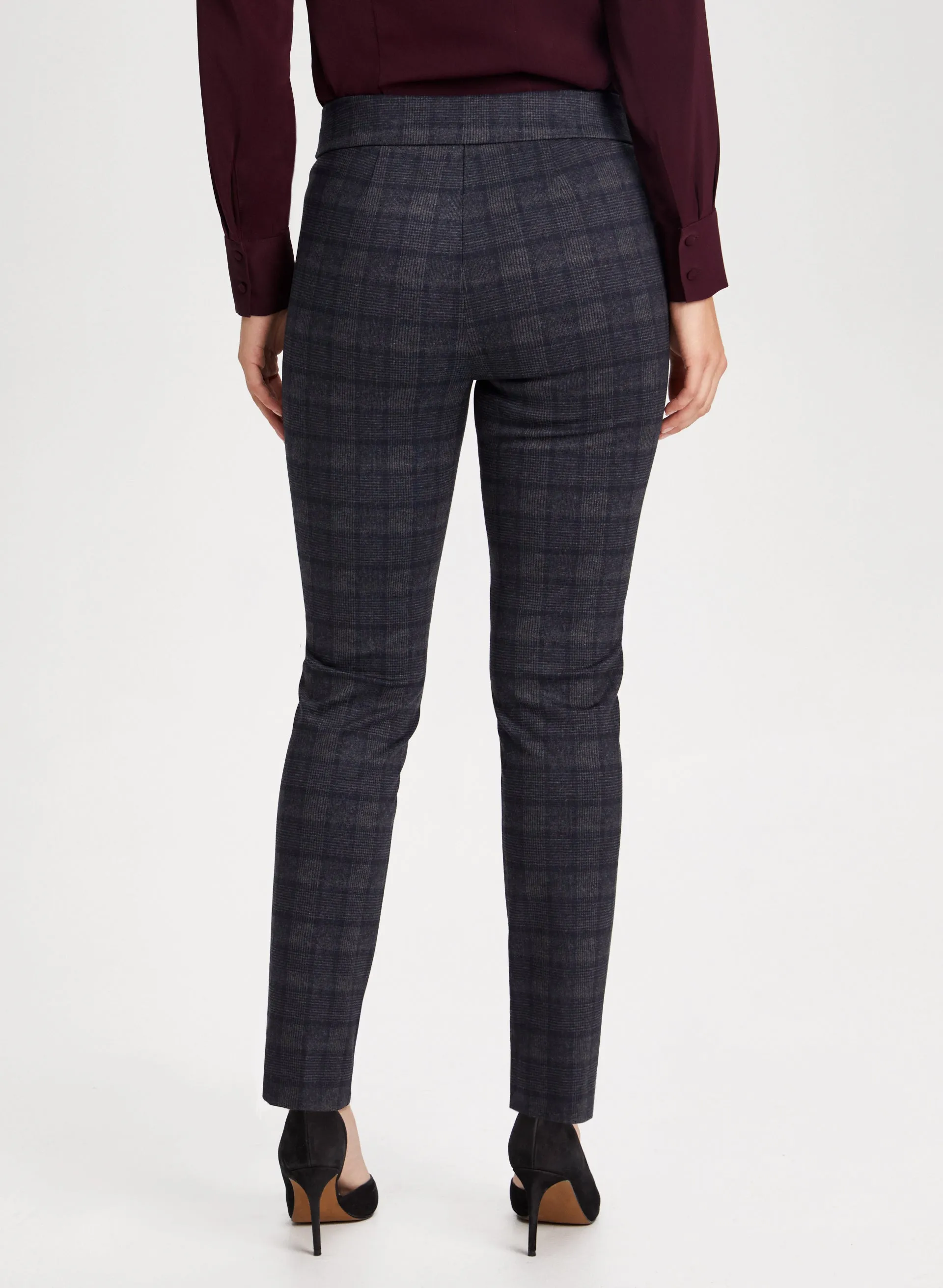 Slim Leg Checkered Pull-On Pants sold by Laura product image thumbnail 2