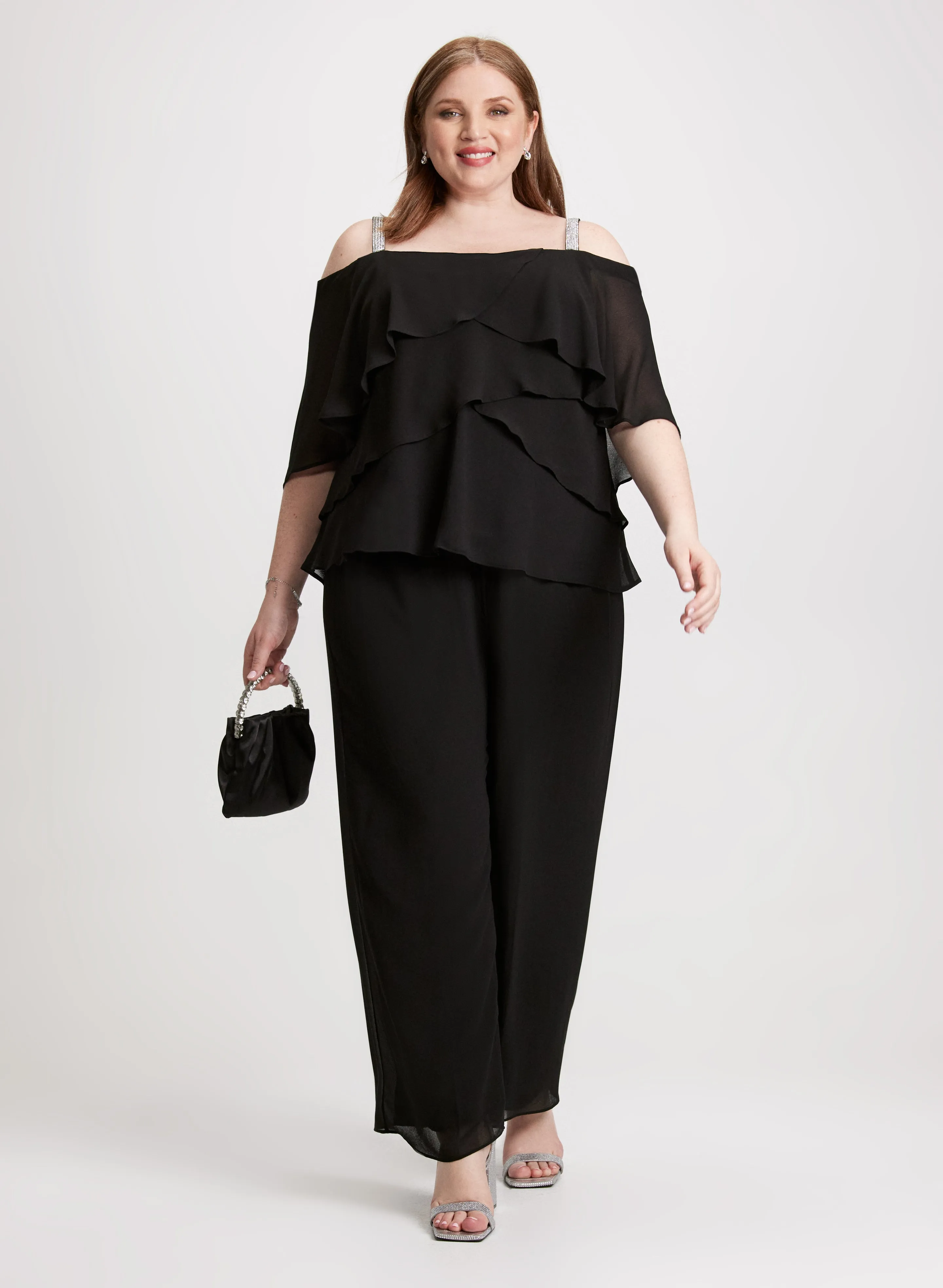 Tiered Top & Pull-On Pants Set sold by Laura