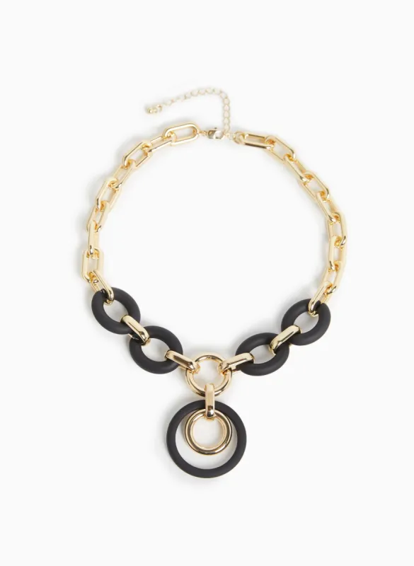 Two-Tone Ring Pendant Necklace sold by Laura