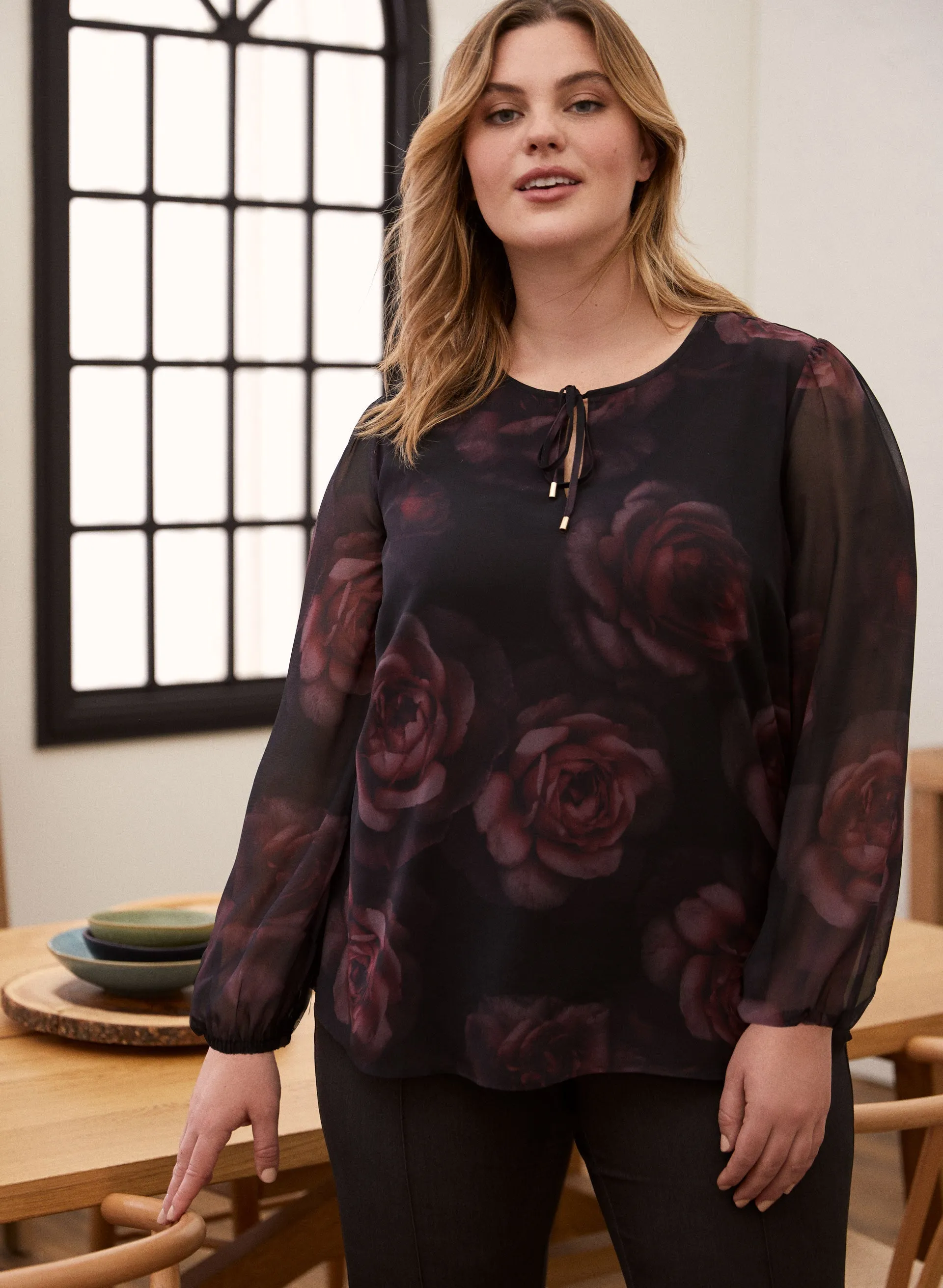 Tie Detail Floral Print Blouse sold by Laura