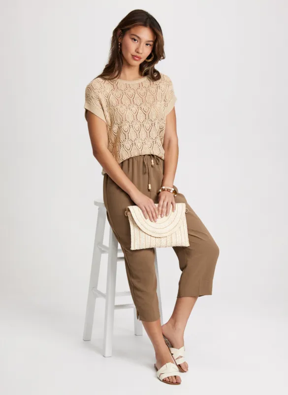 Open Stitch Sweater & Pull-On Drawstring Capris sold by Laura