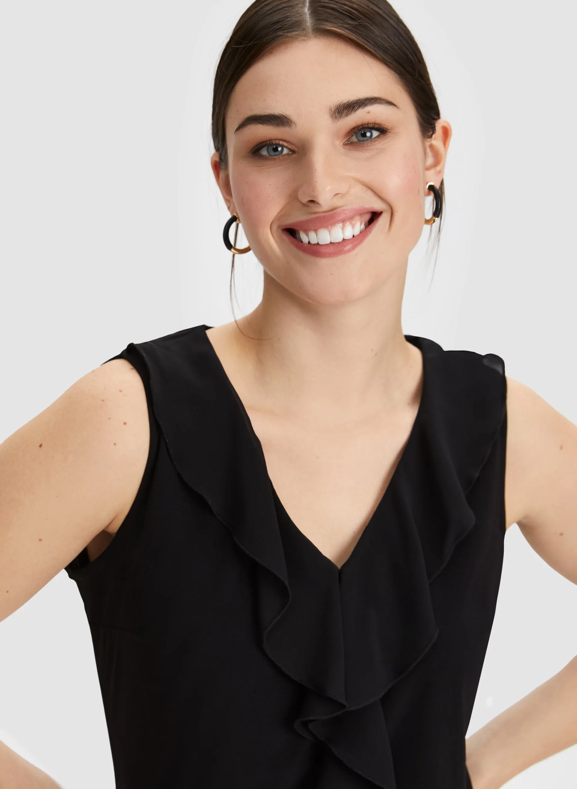 Ruffle Trim Sleeveless Top sold by Laura product image thumbnail 2