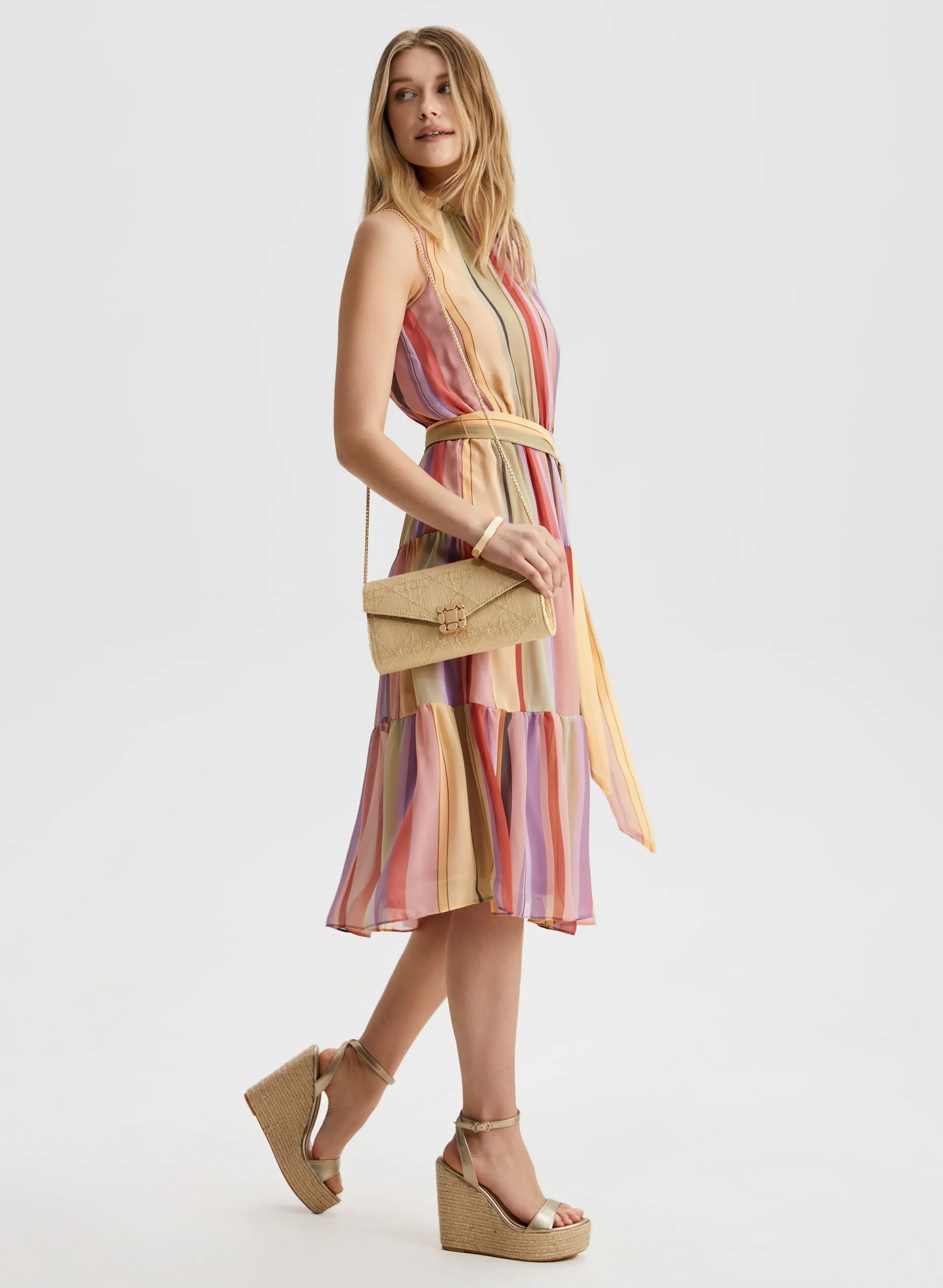 Striped Tiered Midi Dress sold by Laura product image thumbnail 3