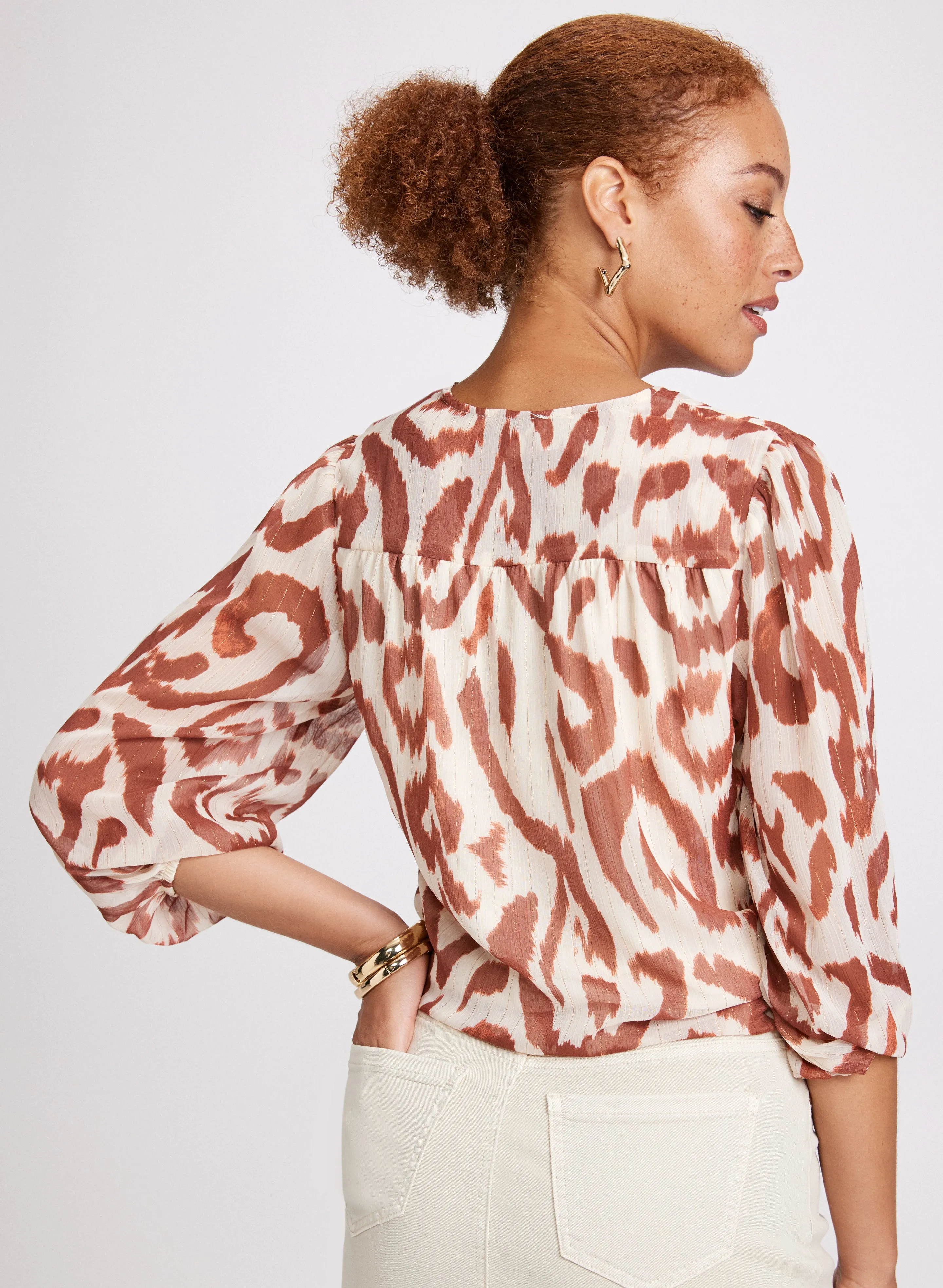 Abstract Tie-Front Blouse sold by Laura product image thumbnail 4