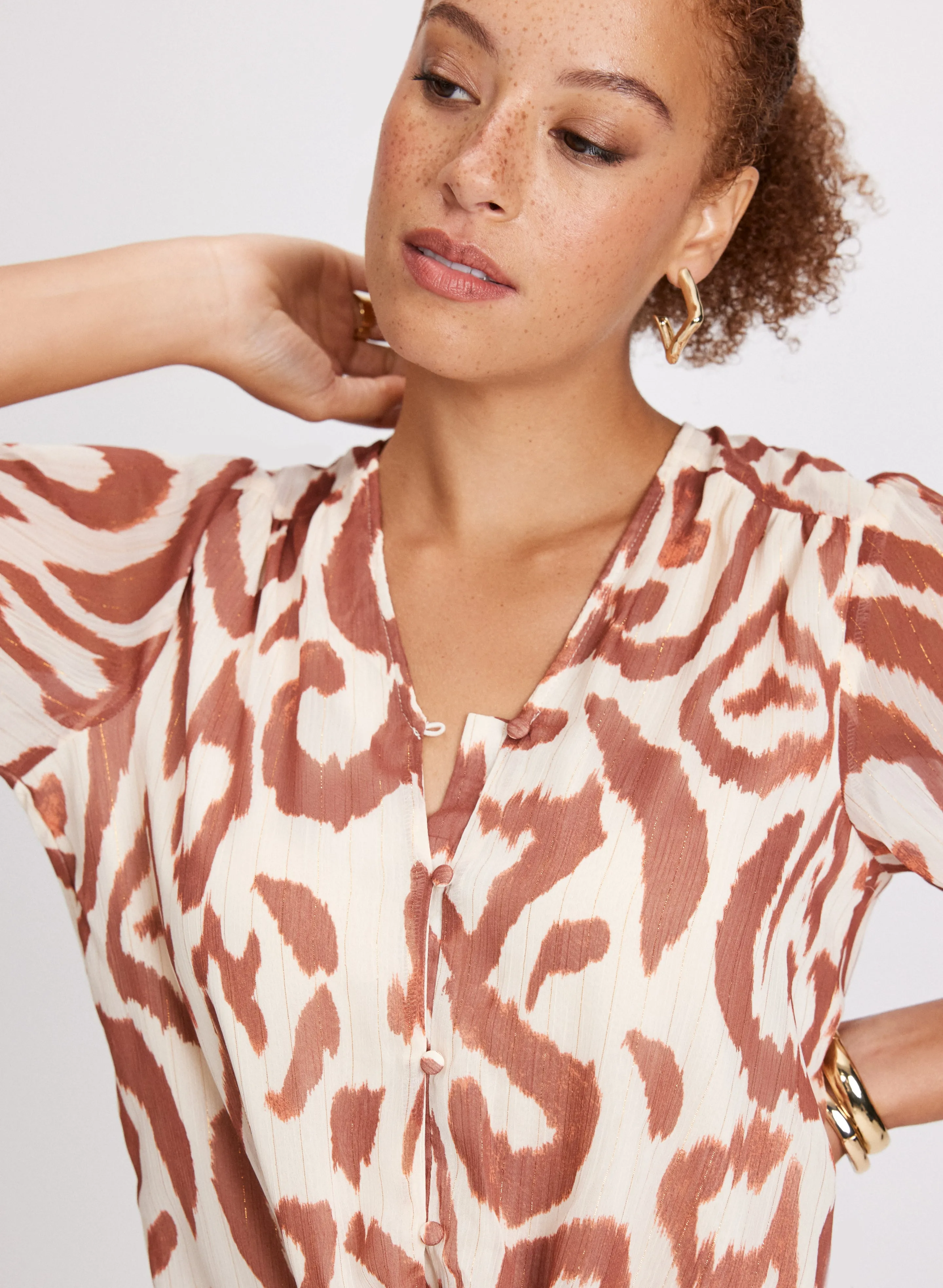 Abstract Tie-Front Blouse sold by Laura product image thumbnail 2