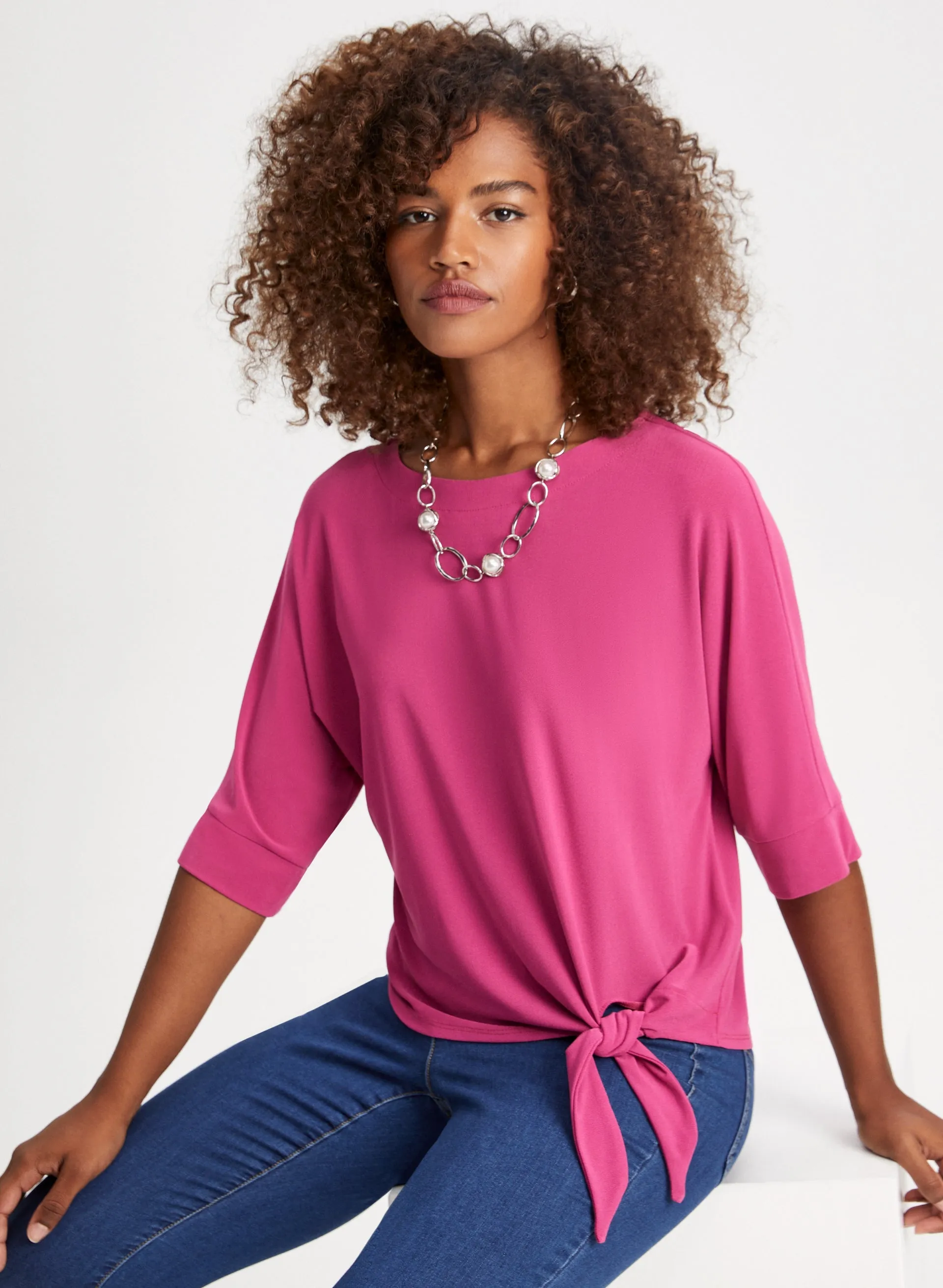 Tie Detail Elbow Sleeve Top sold by Laura product image thumbnail 2