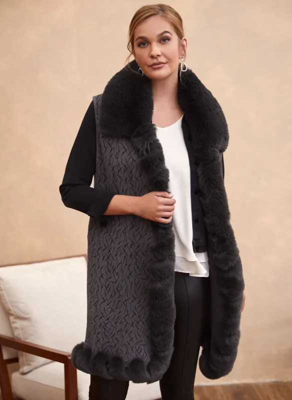 Sleeveless Faux Fur Poncho sold by Laura