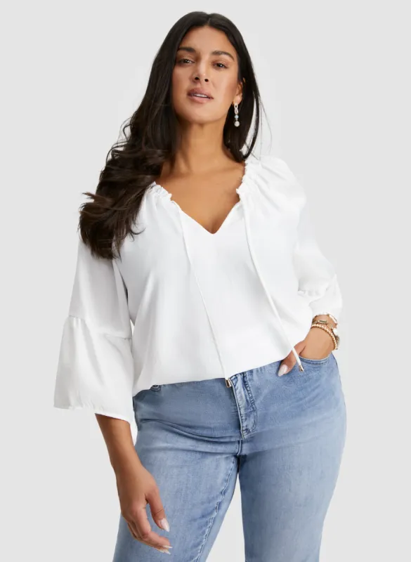 Joseph Ribkoff - V-Neck Blouse made by Laura