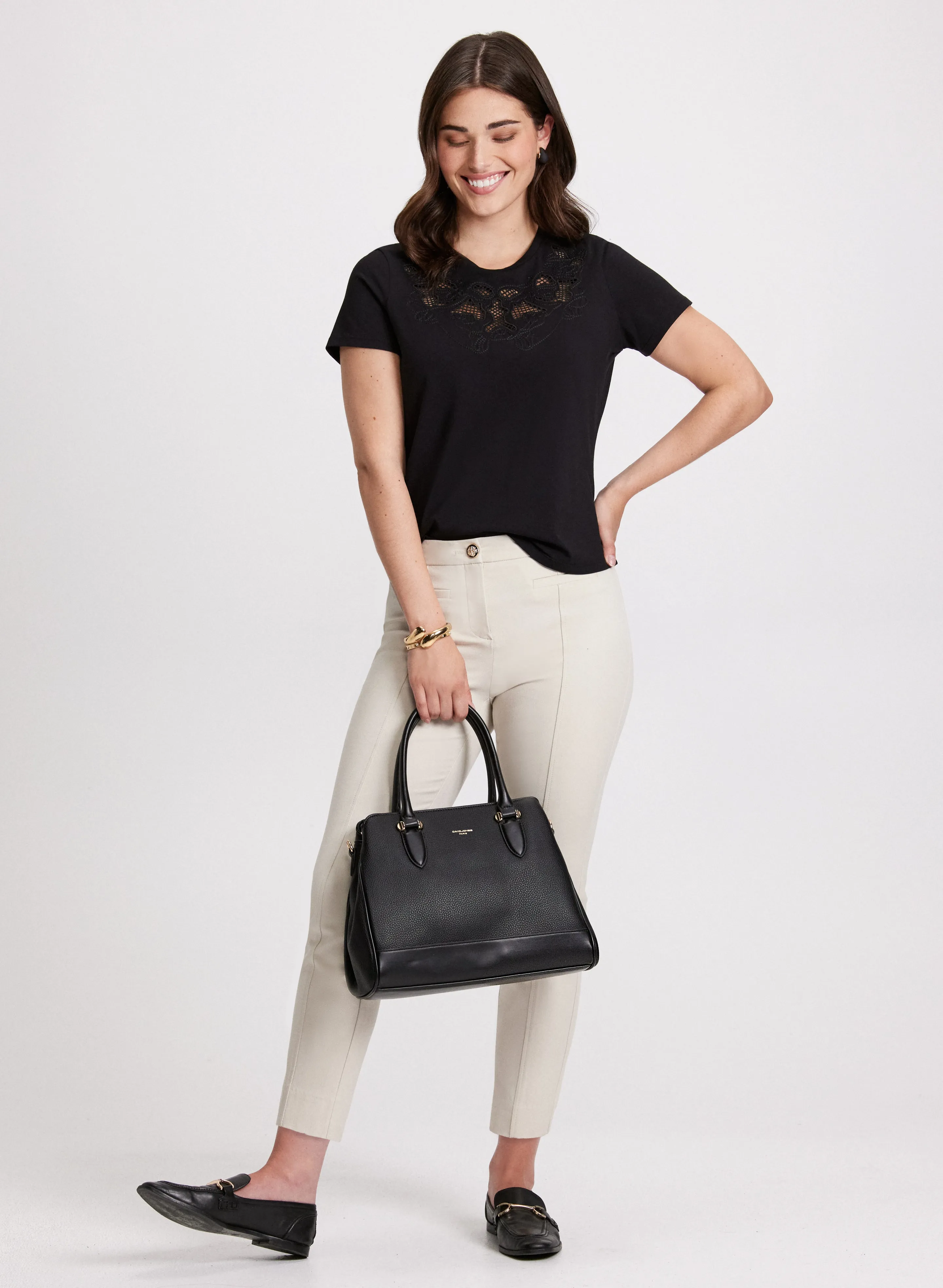 Lace Detail T-Shirt & Ankle-Length Pants sold by Laura