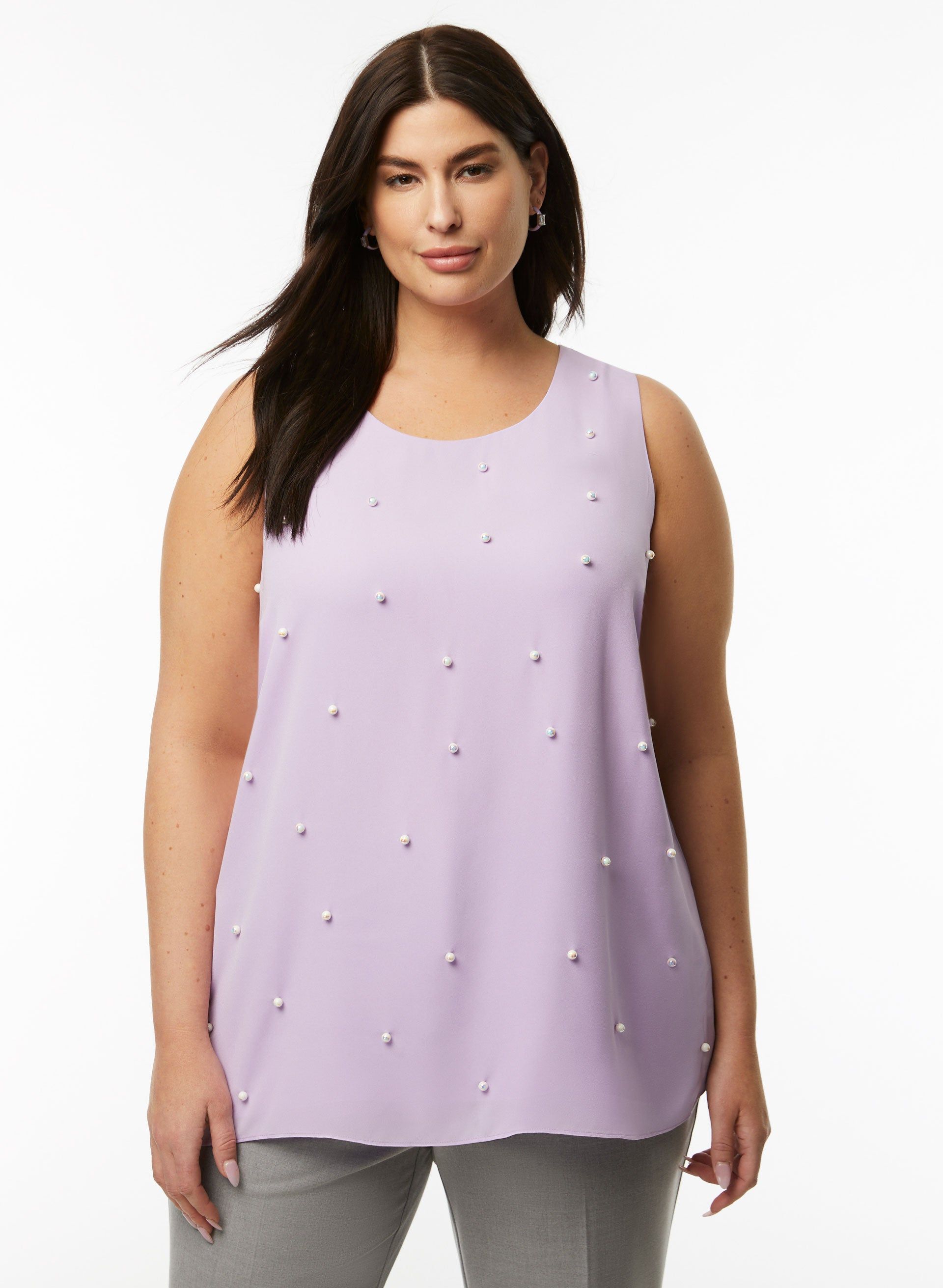 Pearl Detail Sleeveless Top sold by Laura