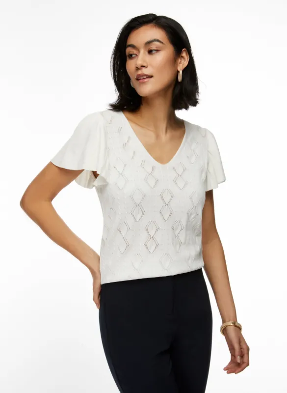 Pointelle Knit Sweater sold by Laura