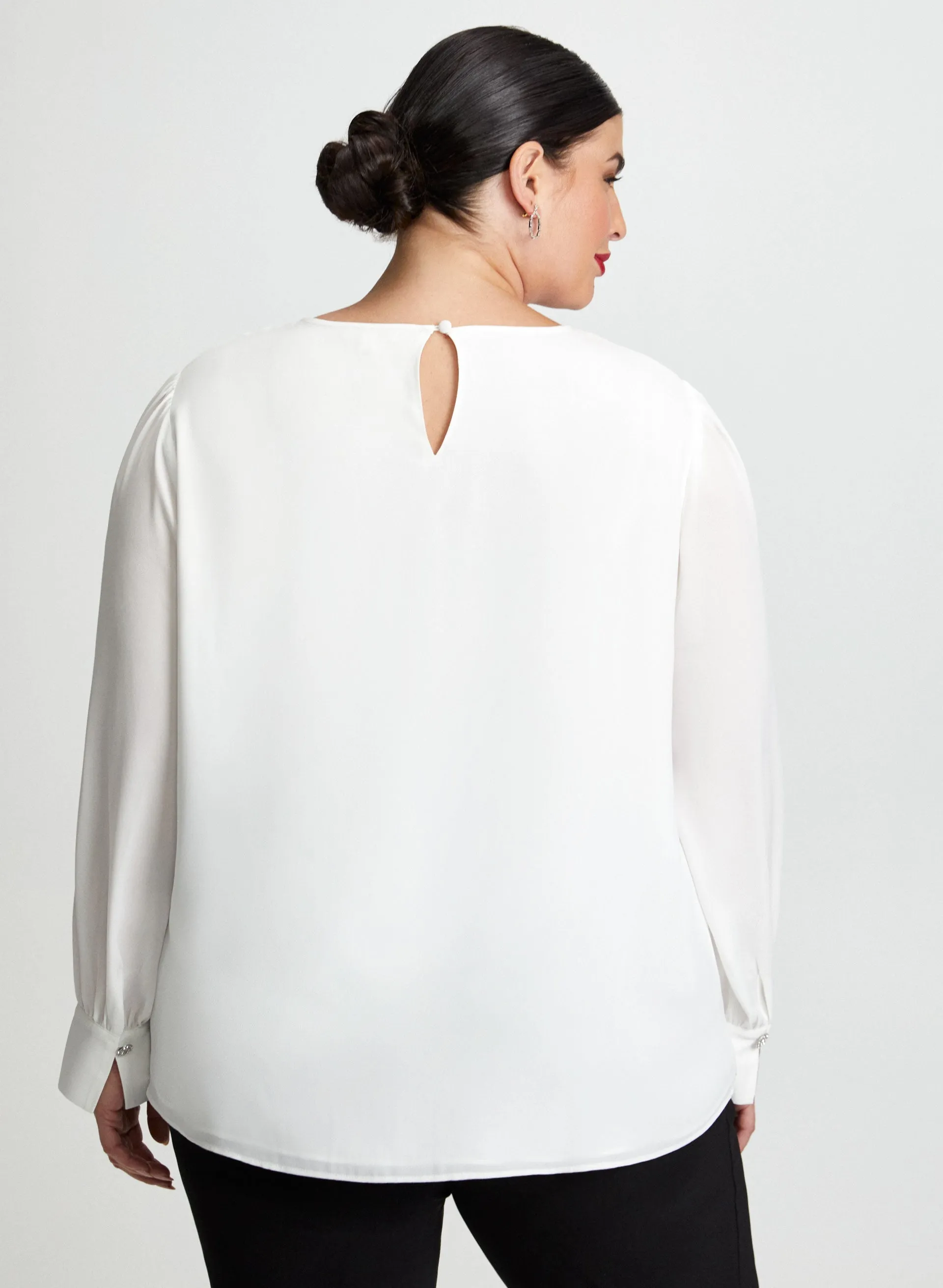 Rhinestone Embellished Popover Blouse sold by Laura product image thumbnail 4
